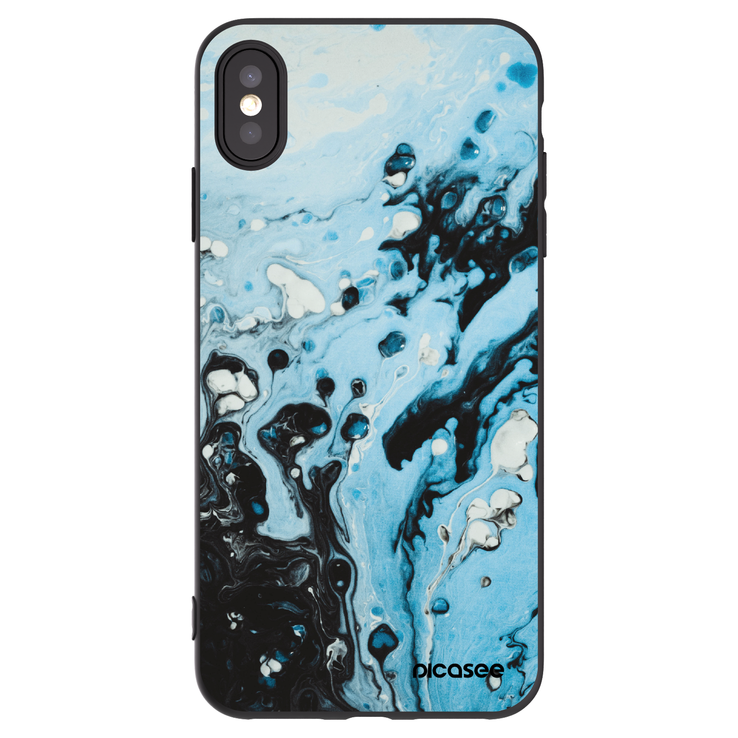 Picasee Apple iPhone XS Max Hülle - Schwarzes Silikon - Organic blue