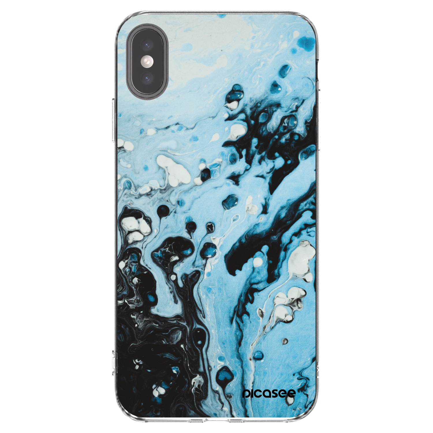 Picasee Apple iPhone XS Max Hülle - Transparentes Silikon - Organic blue