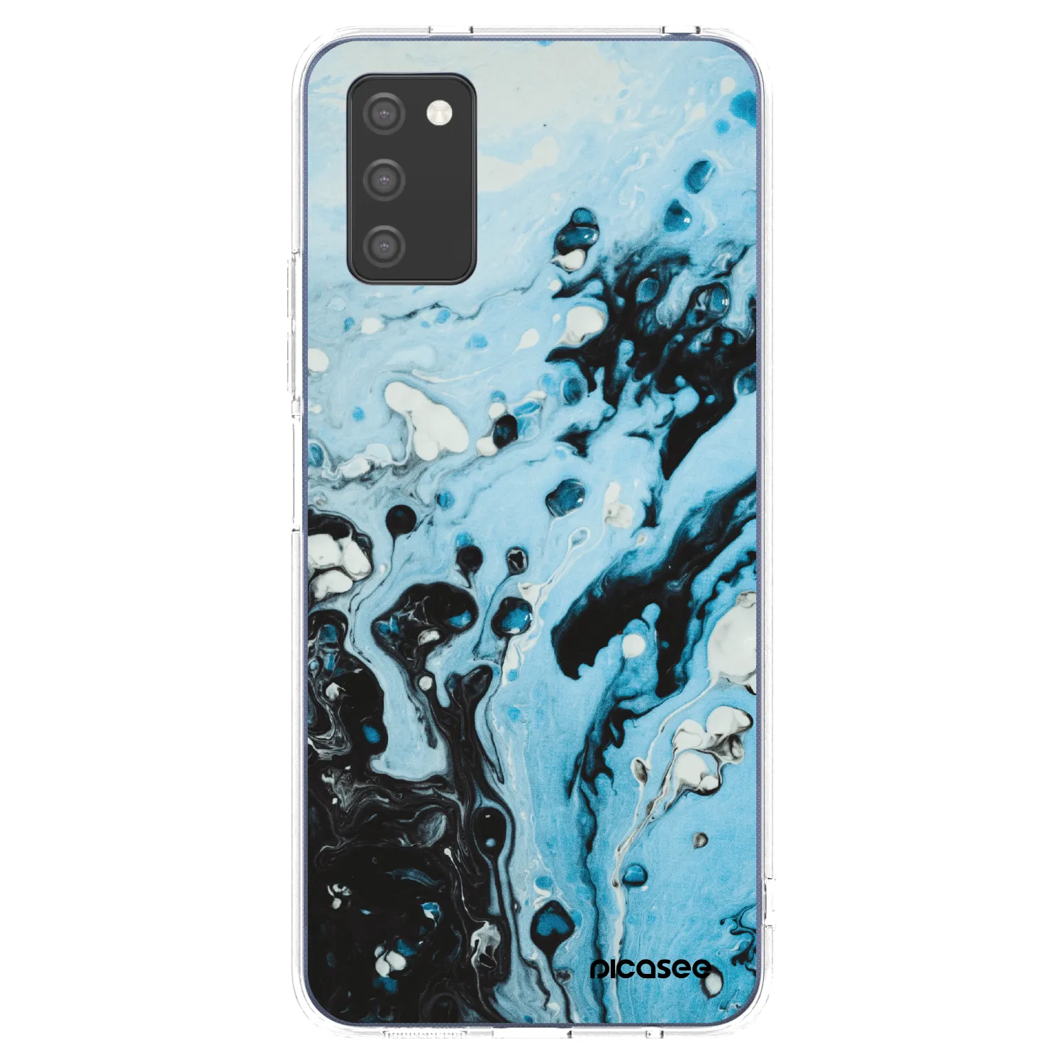 Picasee Samsung Galaxy A03s A037G Hülle - Transparentes Silikon - Organic blue