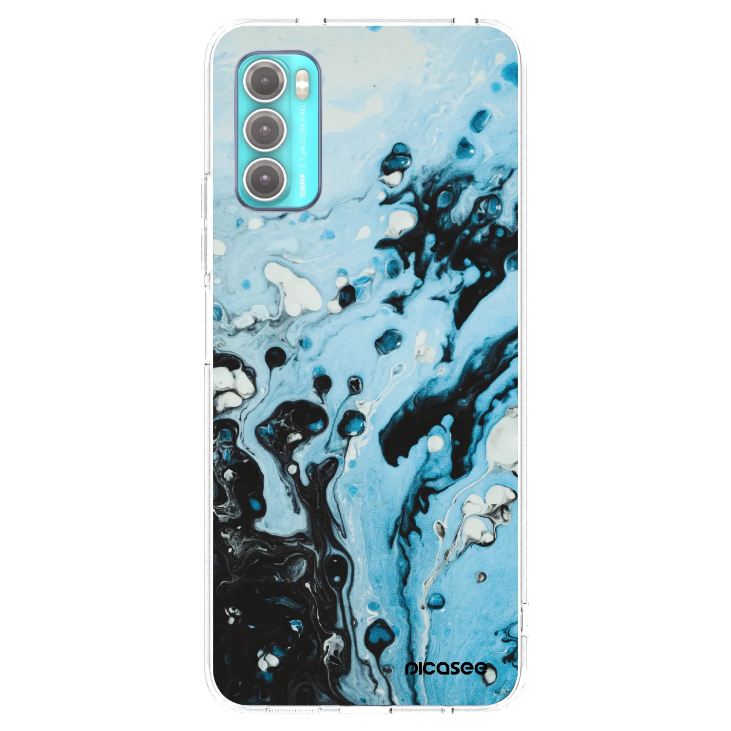 Picasee Motorola Moto G60 Hülle - Transparentes Silikon - Organic blue