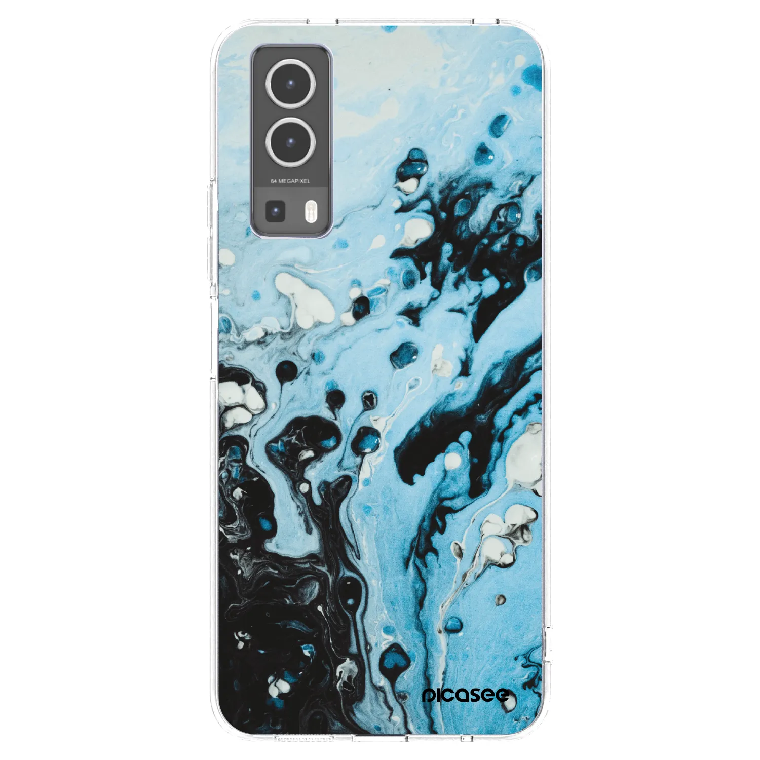 Picasee Vivo Y72 5G Hülle - Transparentes Silikon - Organic blue