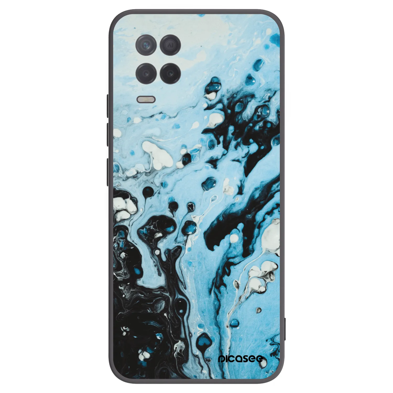 Picasee Realme 8 5G Hülle - Schwarzes Silikon - Organic blue