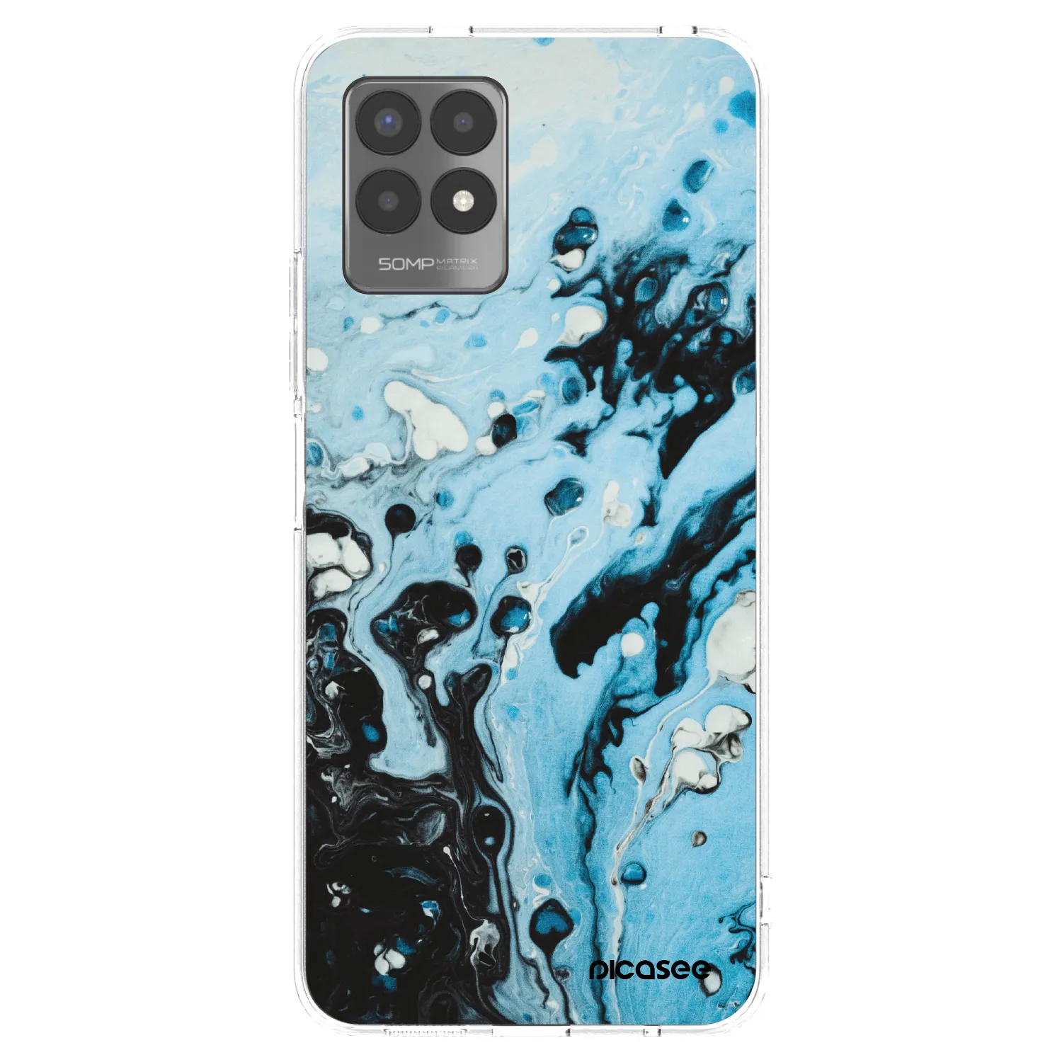 Picasee Realme 8i Hülle - Transparentes Silikon - Organic blue