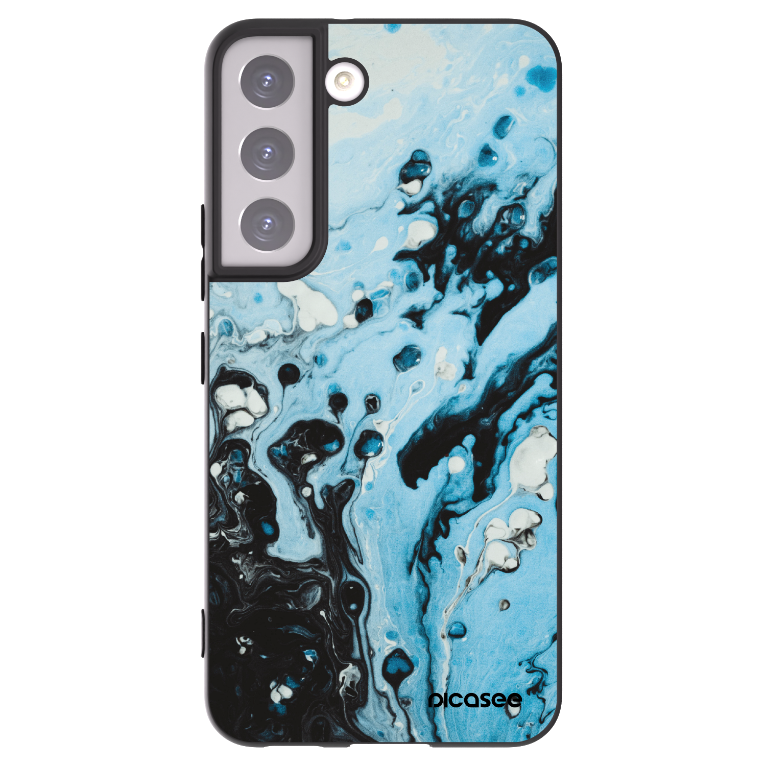 Picasee Samsung Galaxy S22 5G Hülle - Schwarzes Silikon - Organic blue