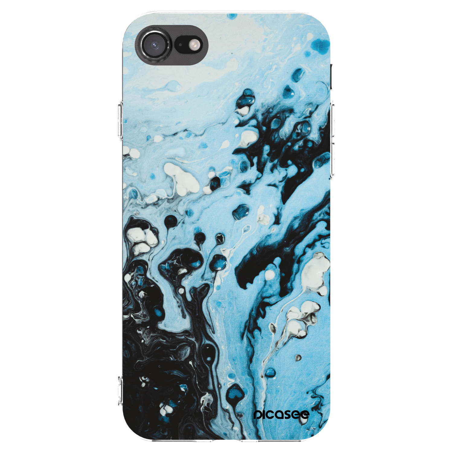 Picasee Apple iPhone SE 2022 Hülle - Transparentes Silikon - Organic blue