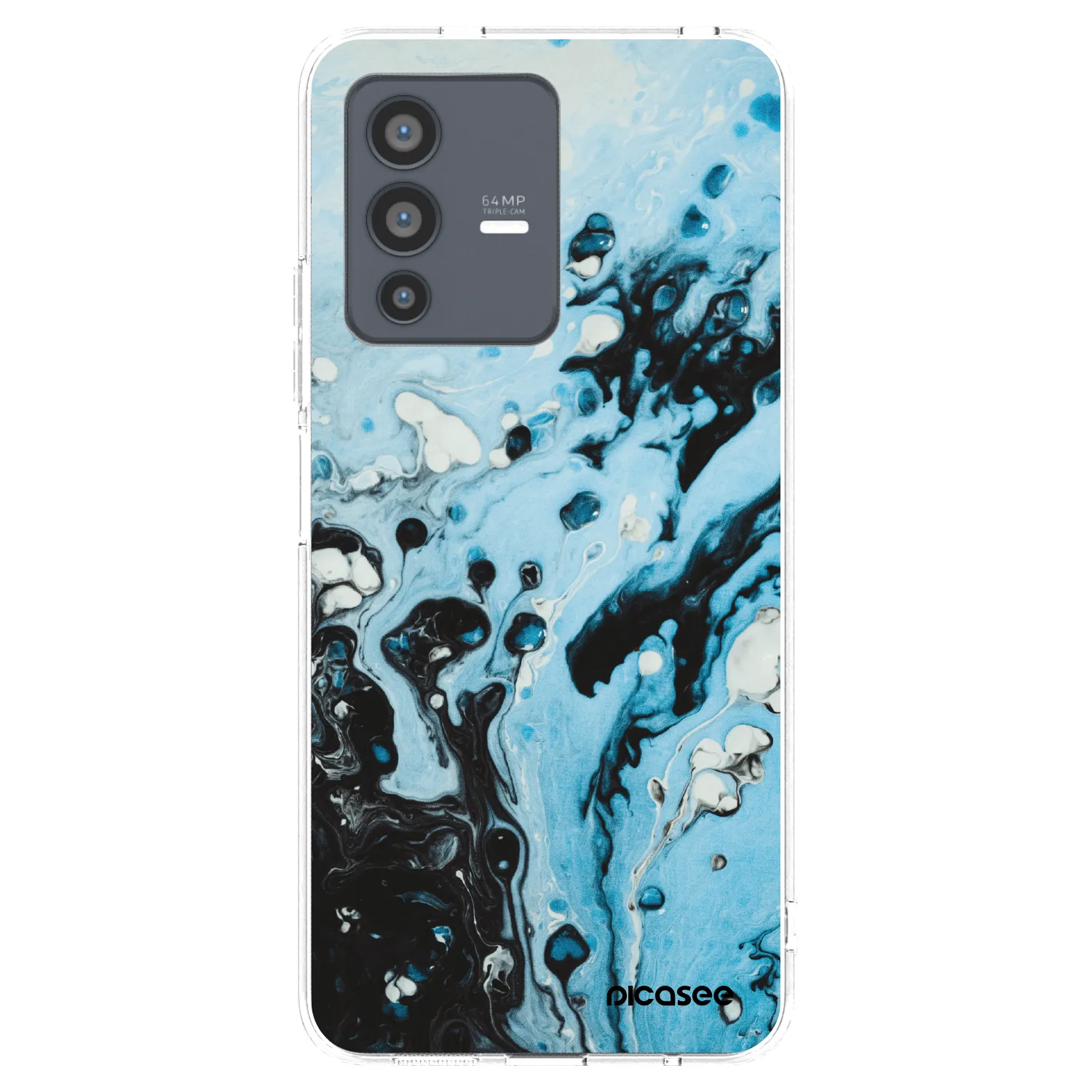 Picasee Vivo V23 5G Hülle - Transparentes Silikon - Organic blue