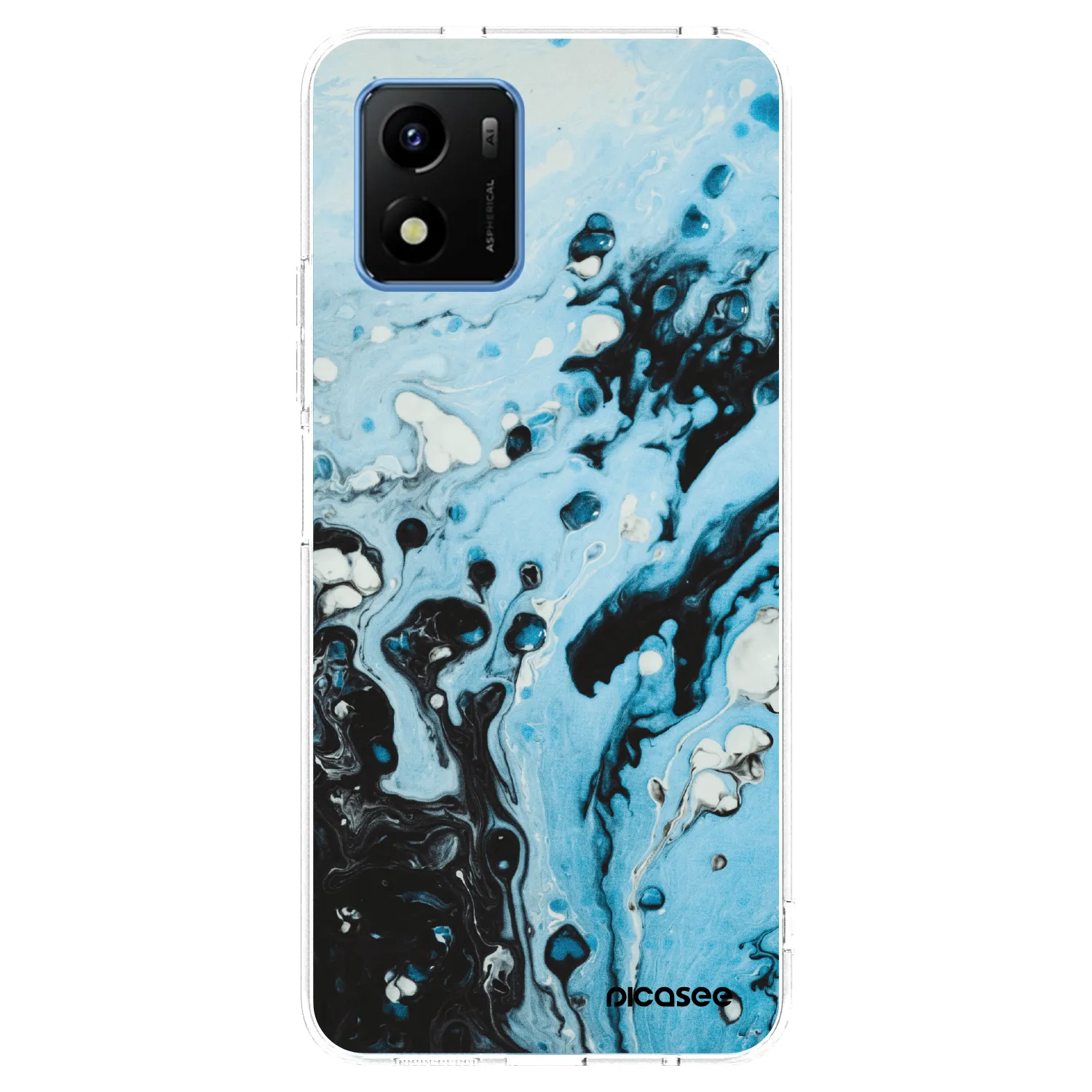 Picasee Vivo Y01 Hülle - Transparentes Silikon - Organic blue