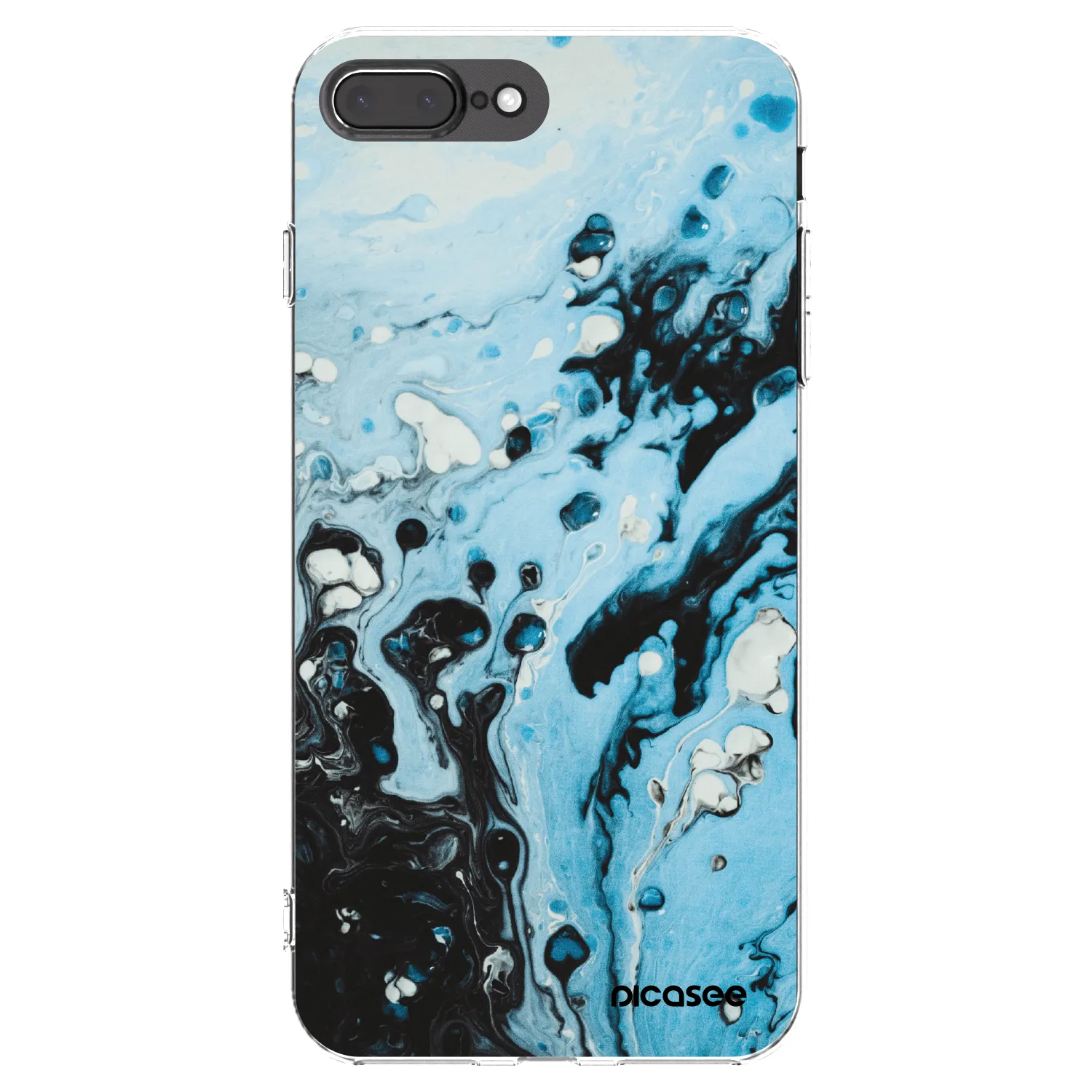 Picasee Apple iPhone 8 Plus Hülle - Transparentes Silikon - Organic blue