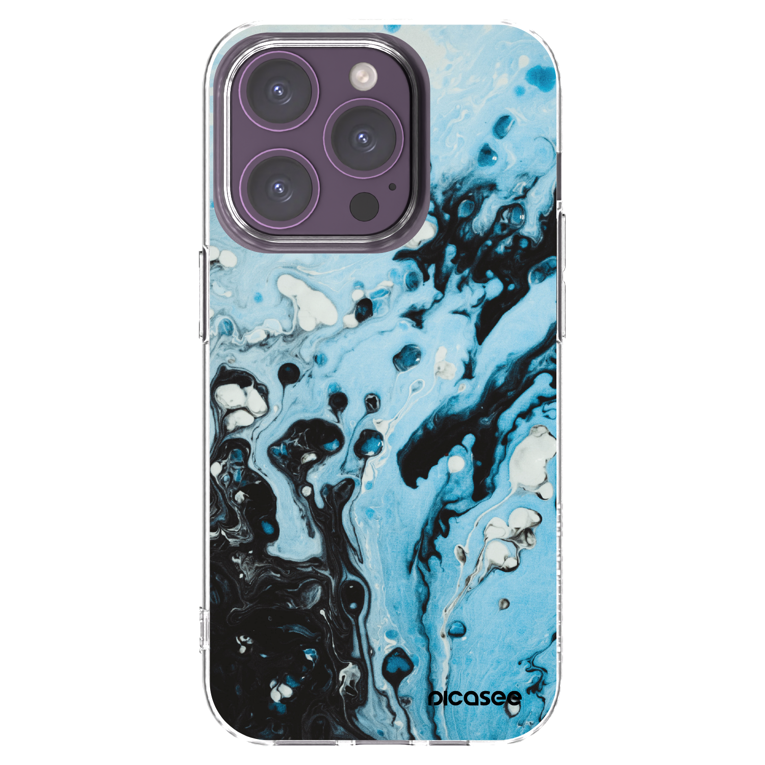 Picasee Apple iPhone 14 Pro Hülle - Transparentes Silikon - Organic blue