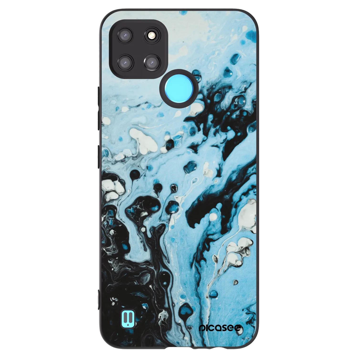 Picasee Realme C21Y Hülle - Schwarzes Silikon - Organic blue
