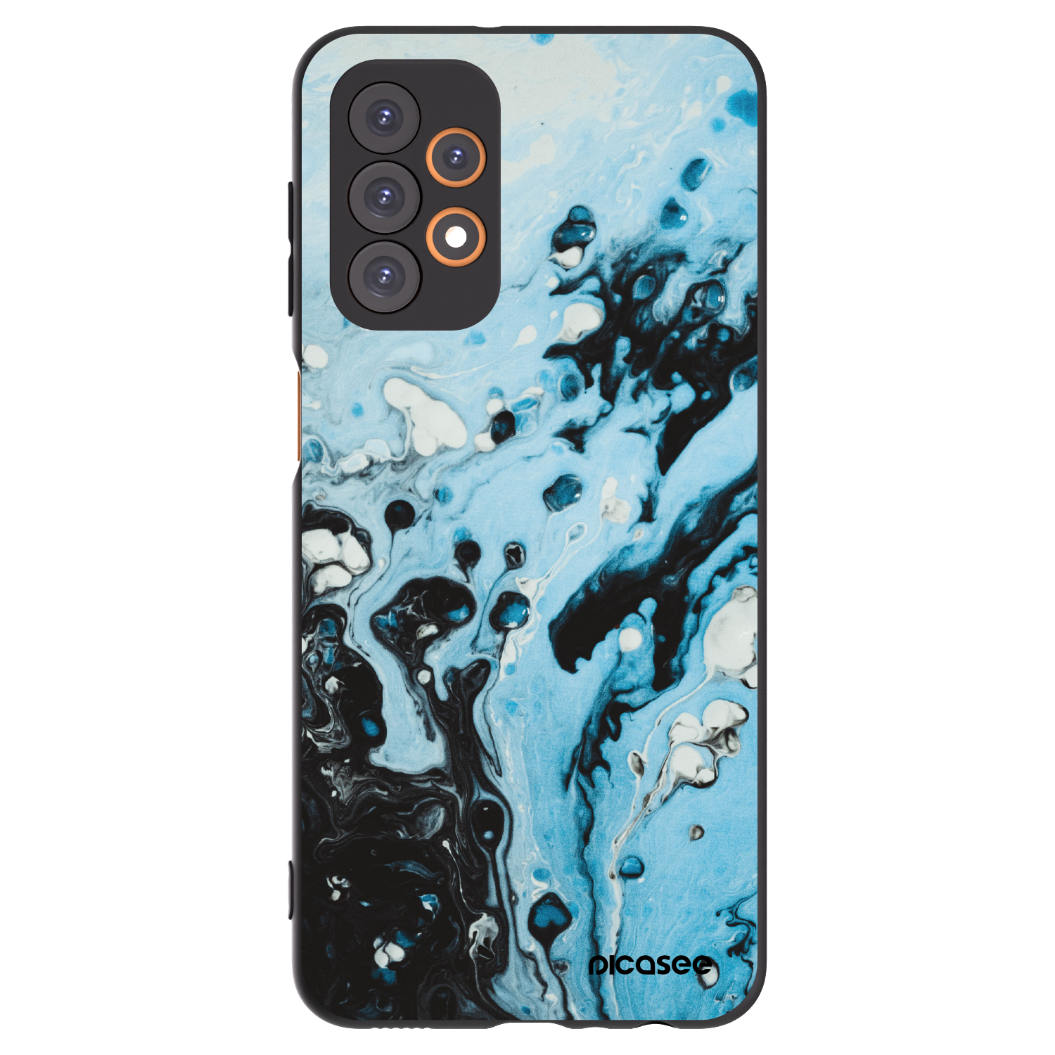 Picasee Samsung Galaxy A23 A235F 4G Hülle - Schwarzes Silikon - Organic blue