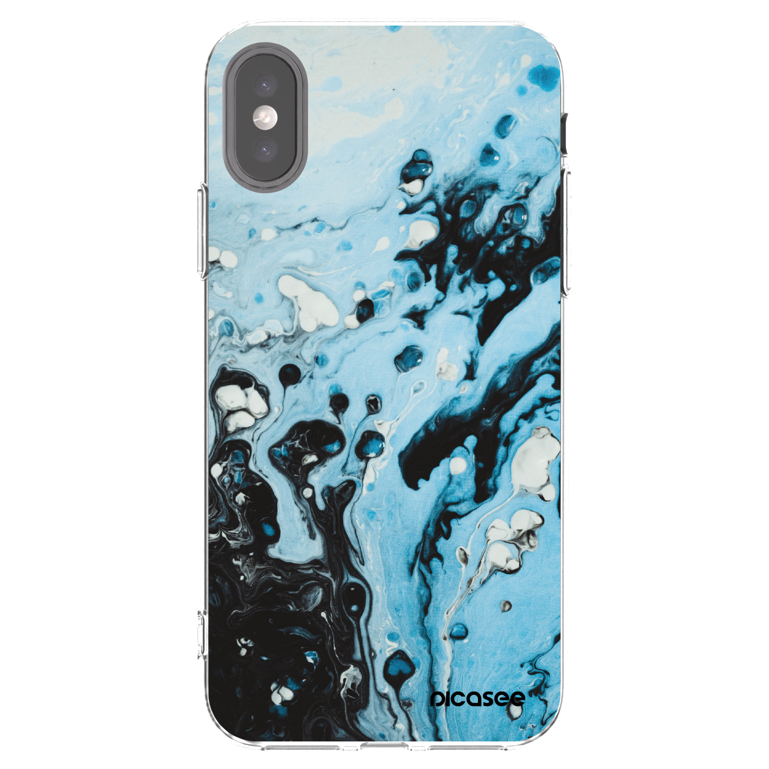 Picasee Apple iPhone X/XS Hülle - Transparentes Silikon - Organic blue