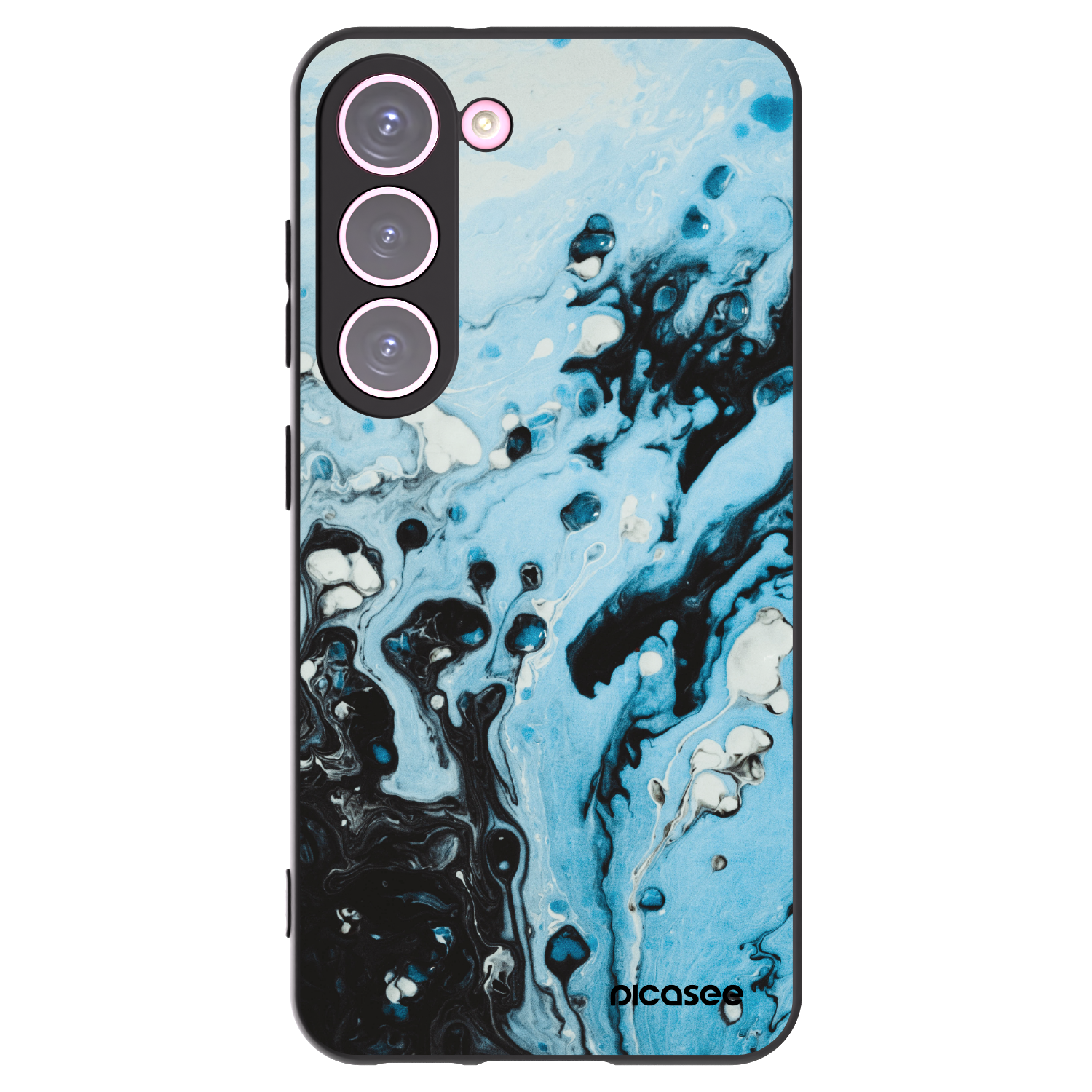 Picasee Samsung Galaxy S23 5G Hülle - Schwarzes Silikon - Organic blue