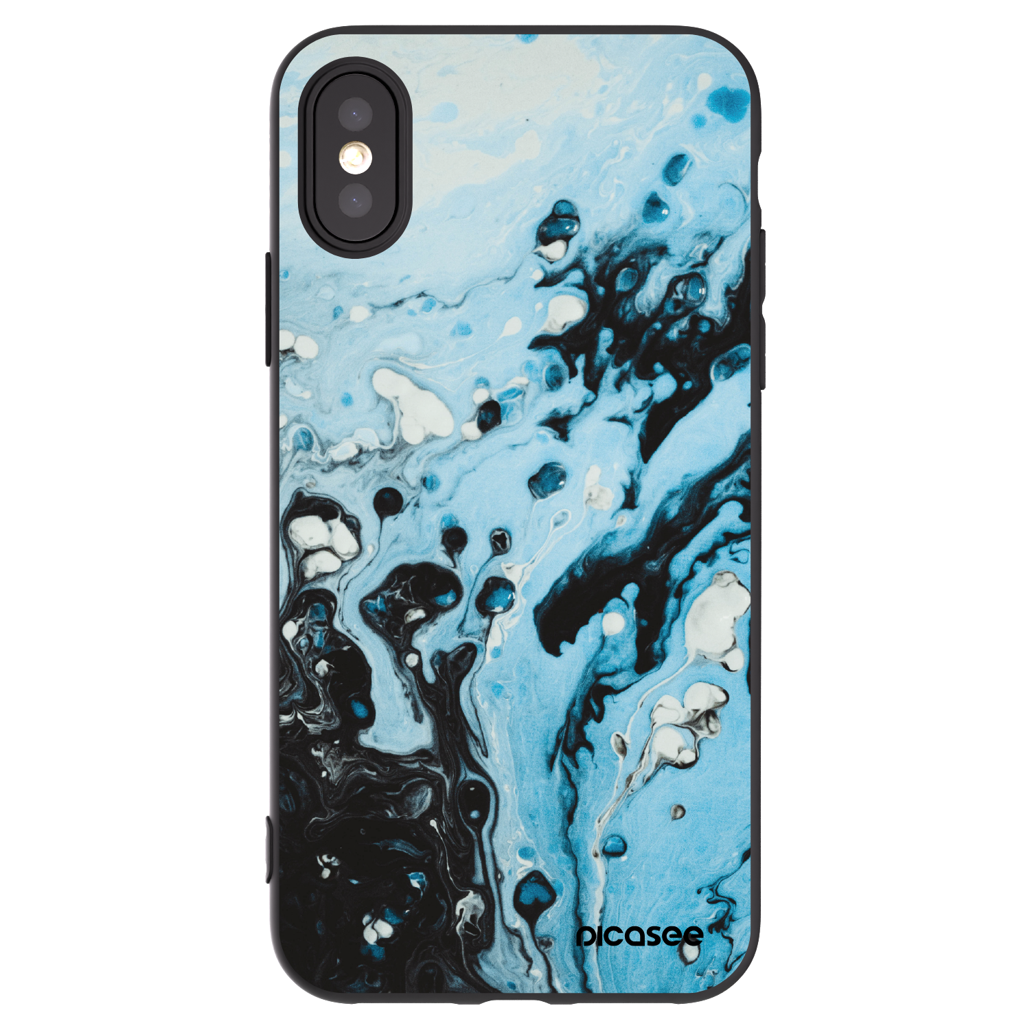 Picasee Apple iPhone X/XS Hülle - Schwarzes Silikon - Organic blue
