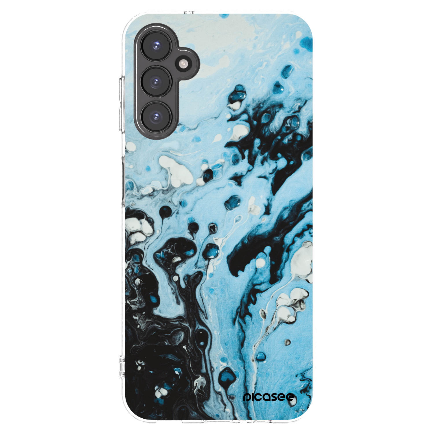 Picasee Samsung Galaxy A14 4G A145R Hülle - Transparentes Silikon - Organic blue