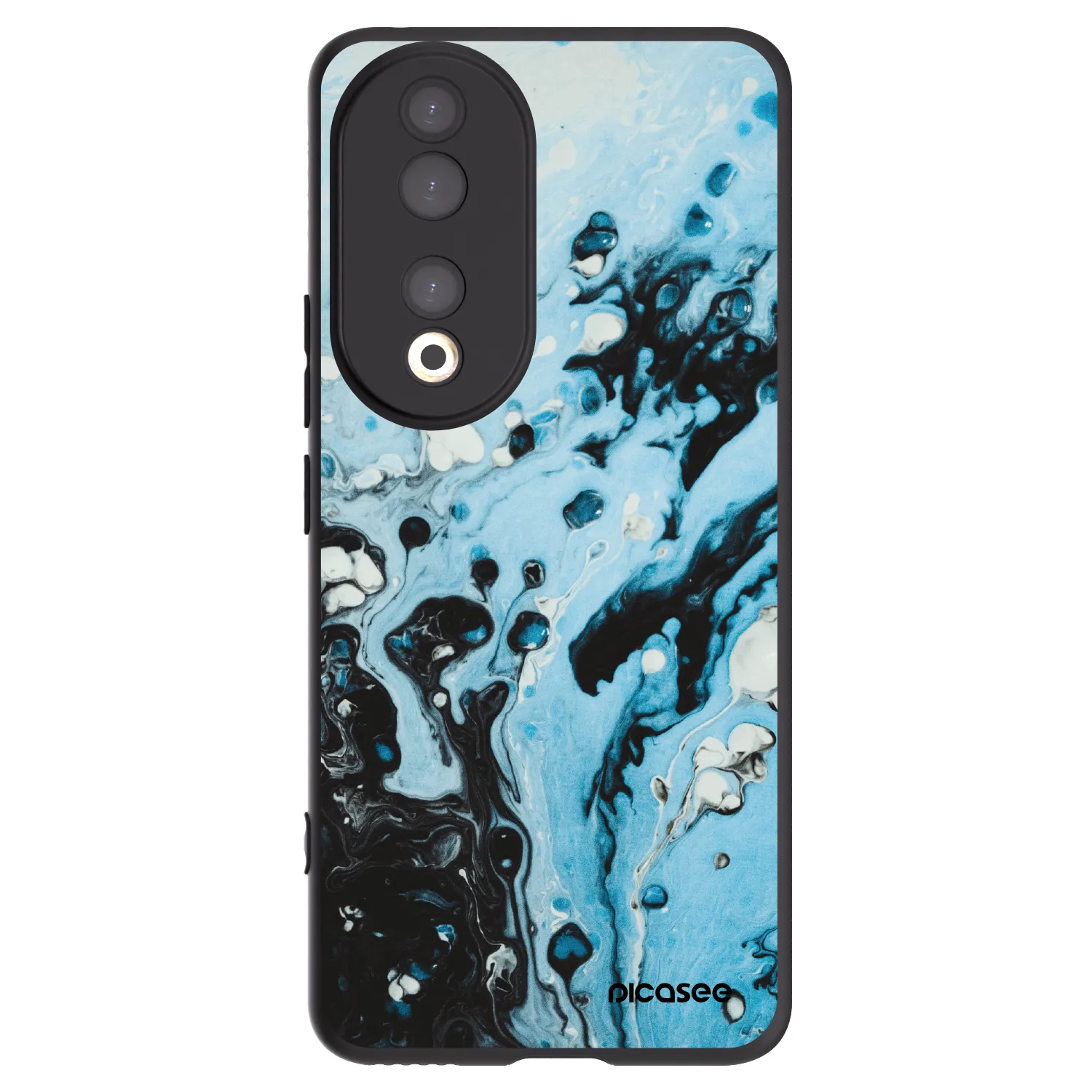 Picasee Honor 90 5G Hülle - Schwarzes Silikon - Organic blue