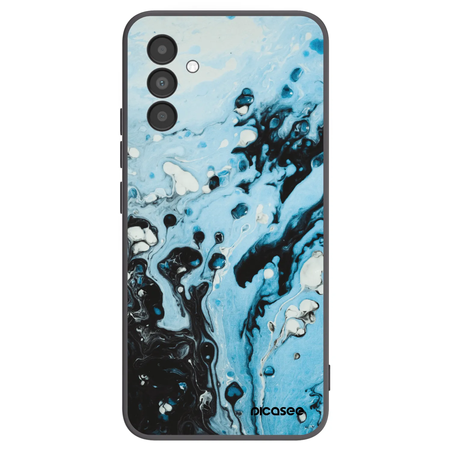 Picasee Samsung Galaxy A04s A047F Hülle - Schwarzes Silikon - Organic blue