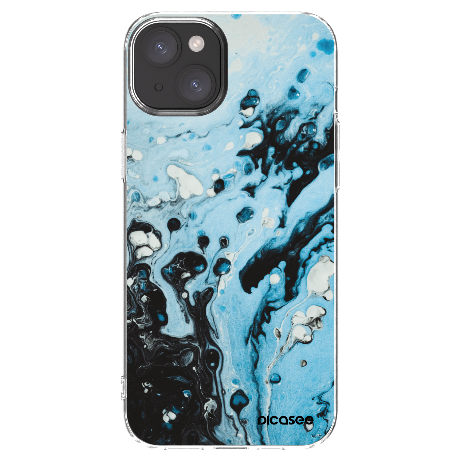 Picasee Apple iPhone 15 Plus Hülle - Transparentes Silikon - Organic blue