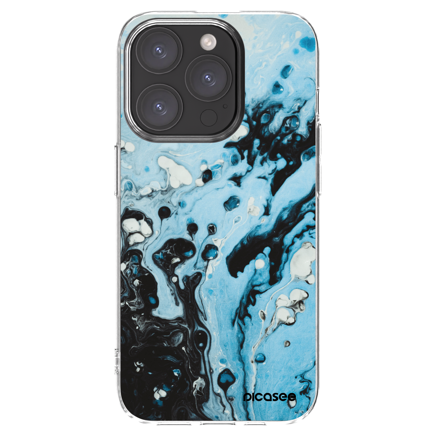 Picasee Apple iPhone 15 Pro Hülle - Transparentes Silikon - Organic blue