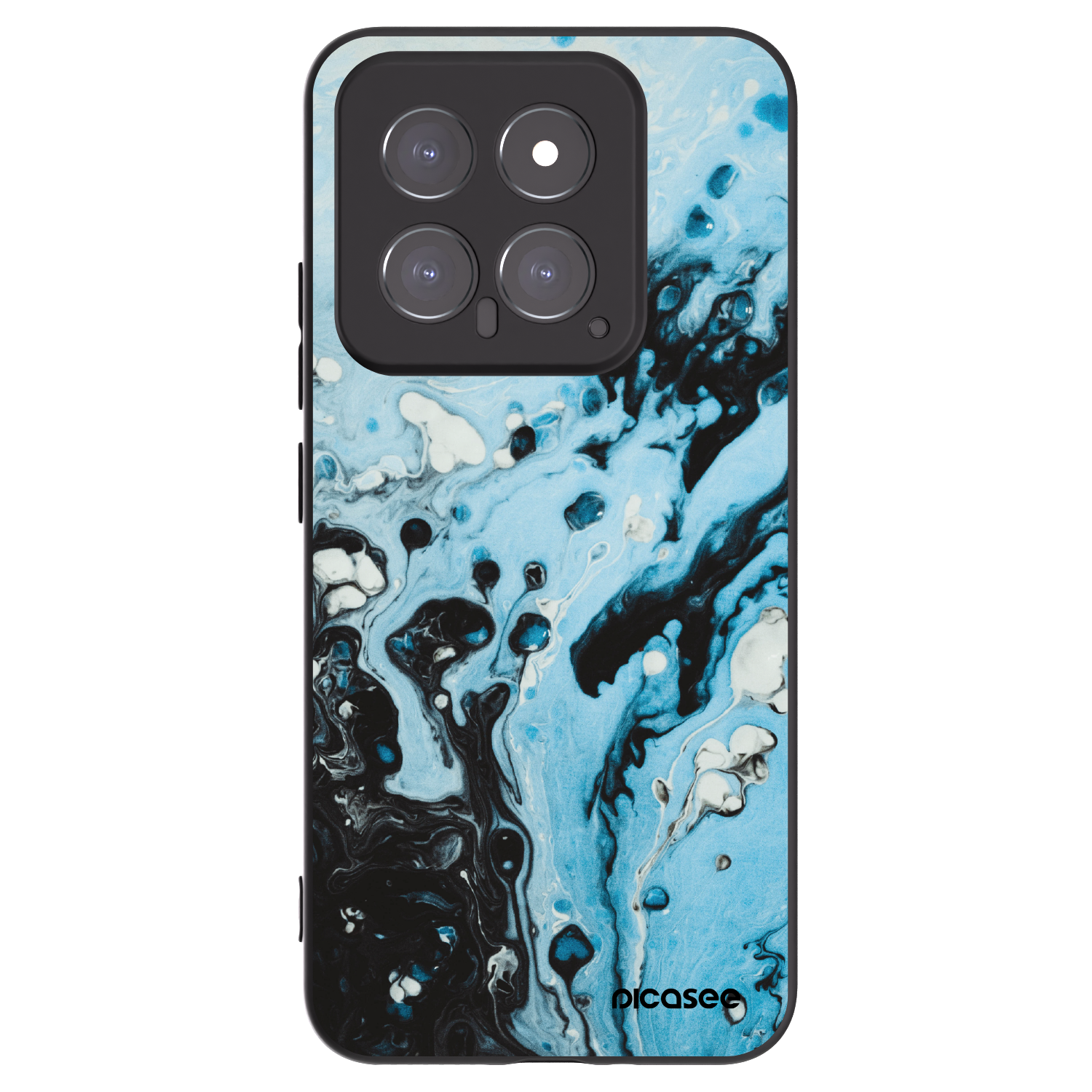 Picasee Xiaomi 14 Hülle - Schwarzes Silikon - Organic blue