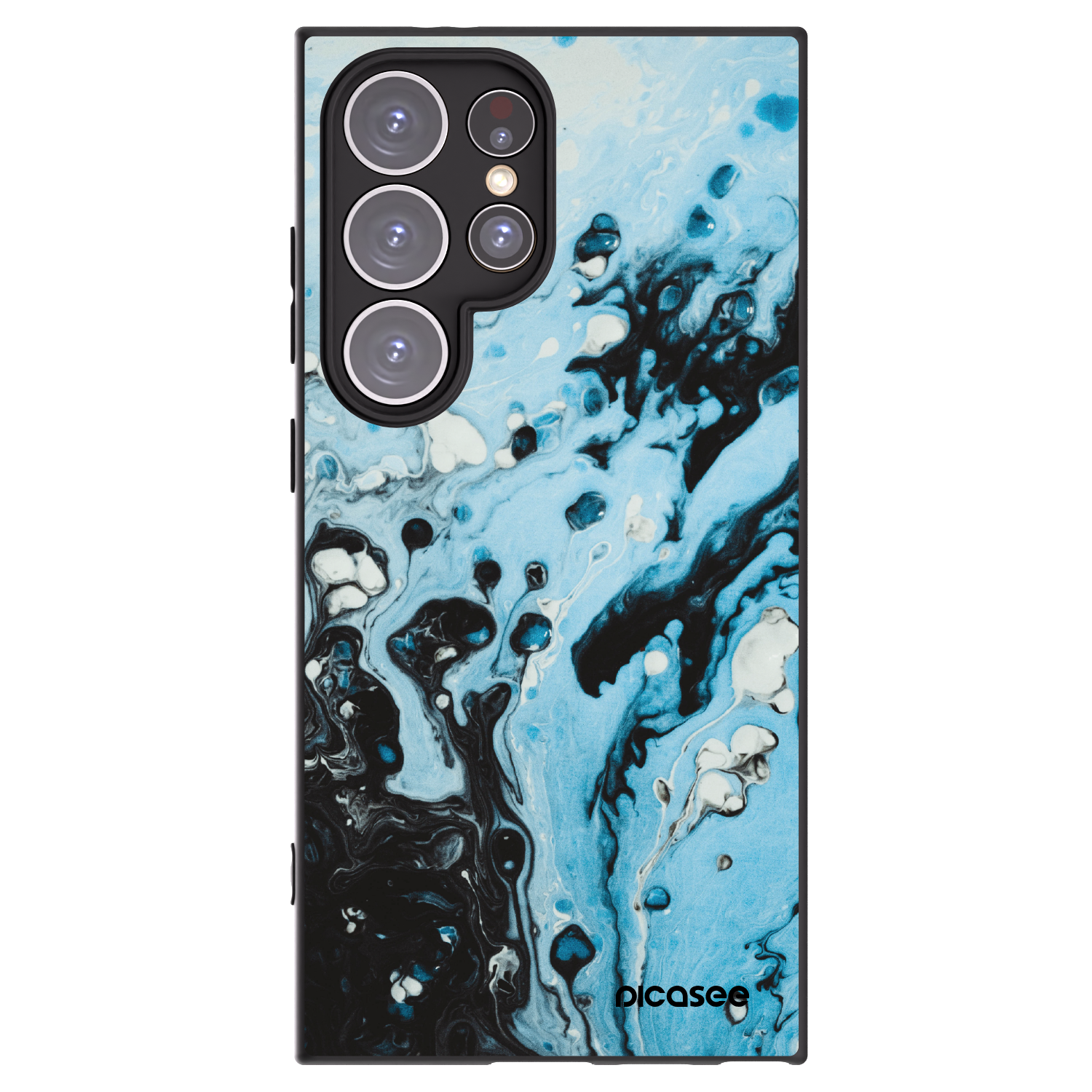 Picasee Samsung Galaxy S24 Ultra S928B 5G Hülle - Schwarzes Silikon - Organic blue