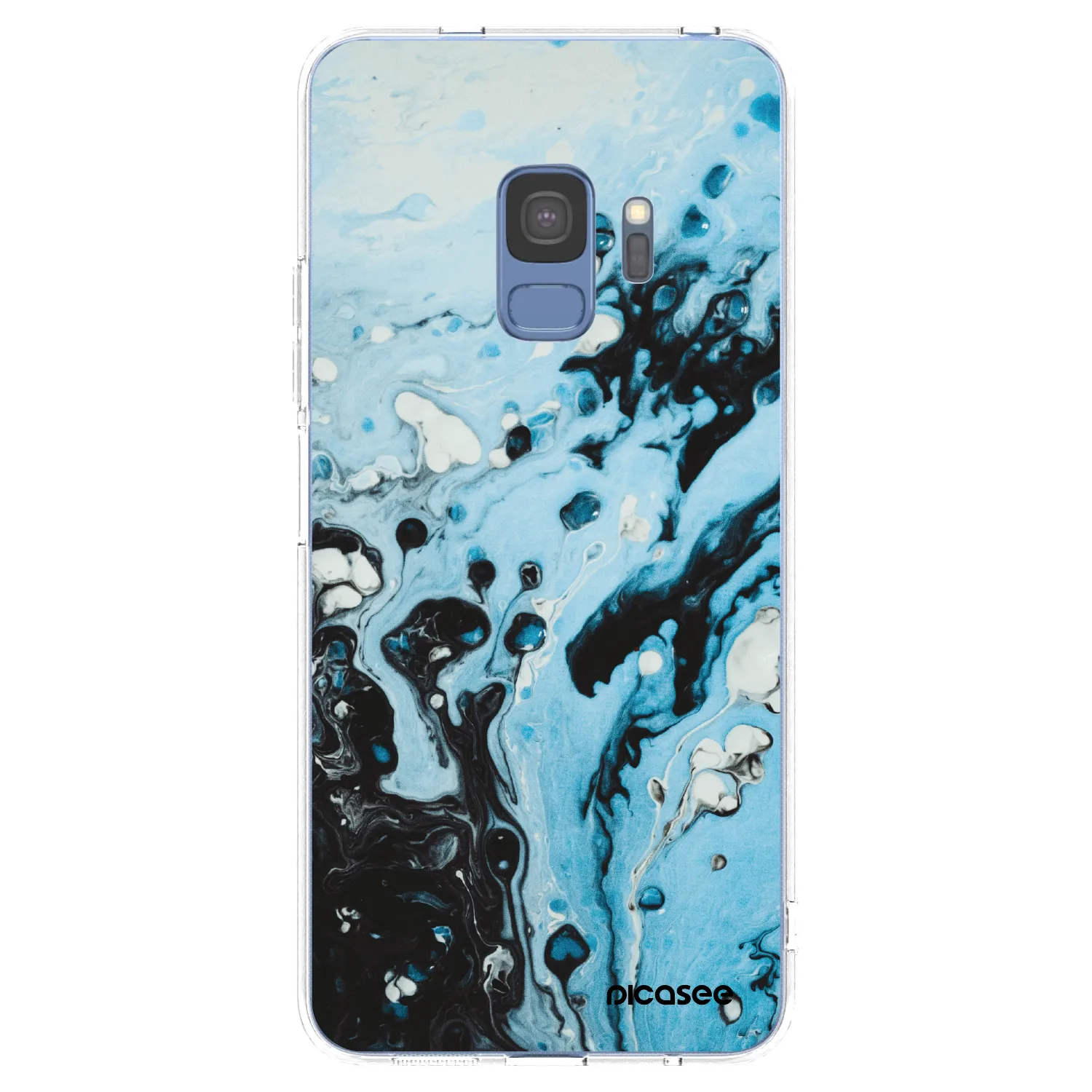Picasee Samsung Galaxy S9 G960F Hülle - Transparentes Silikon - Organic blue
