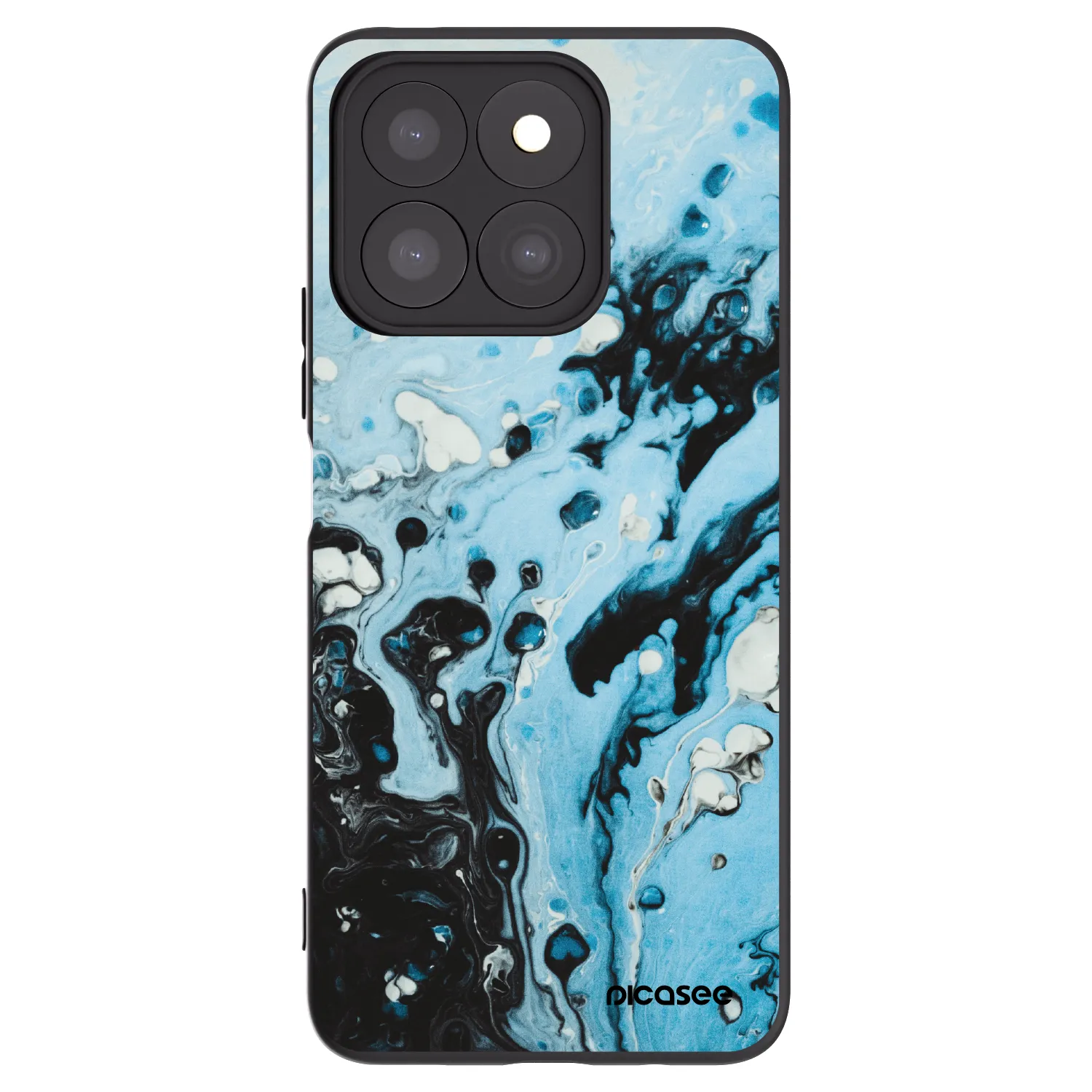 Picasee Honor X8b Hülle - Schwarzes Silikon - Organic blue