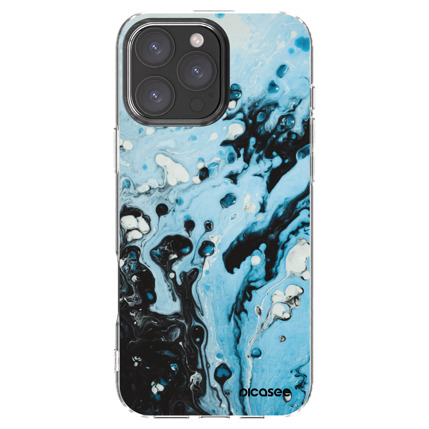 Picasee Apple iPhone 16 Pro Max Hülle - Transparentes Silikon - Organic blue