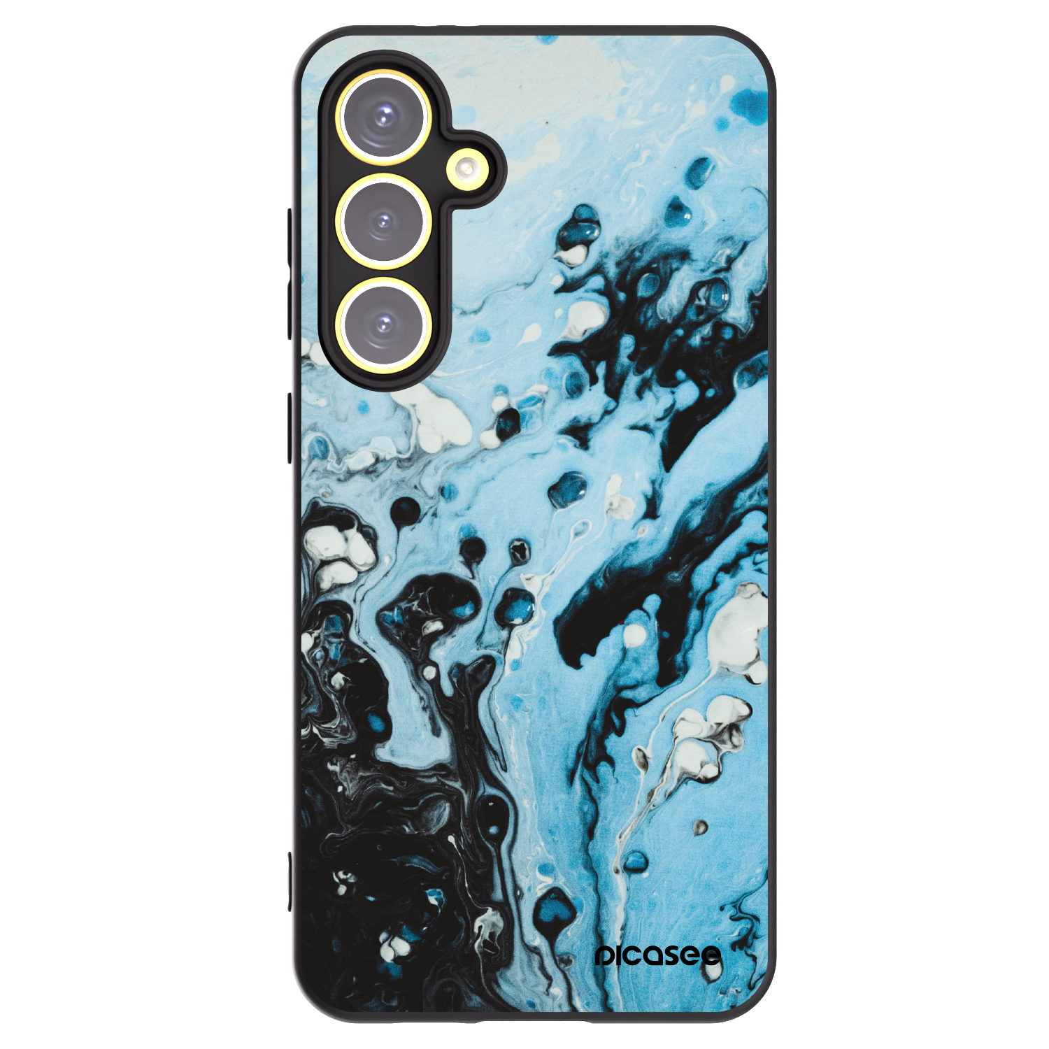 Picasee Samsung Galaxy S24 FE S721B Hülle - Schwarzes Silikon - Organic blue