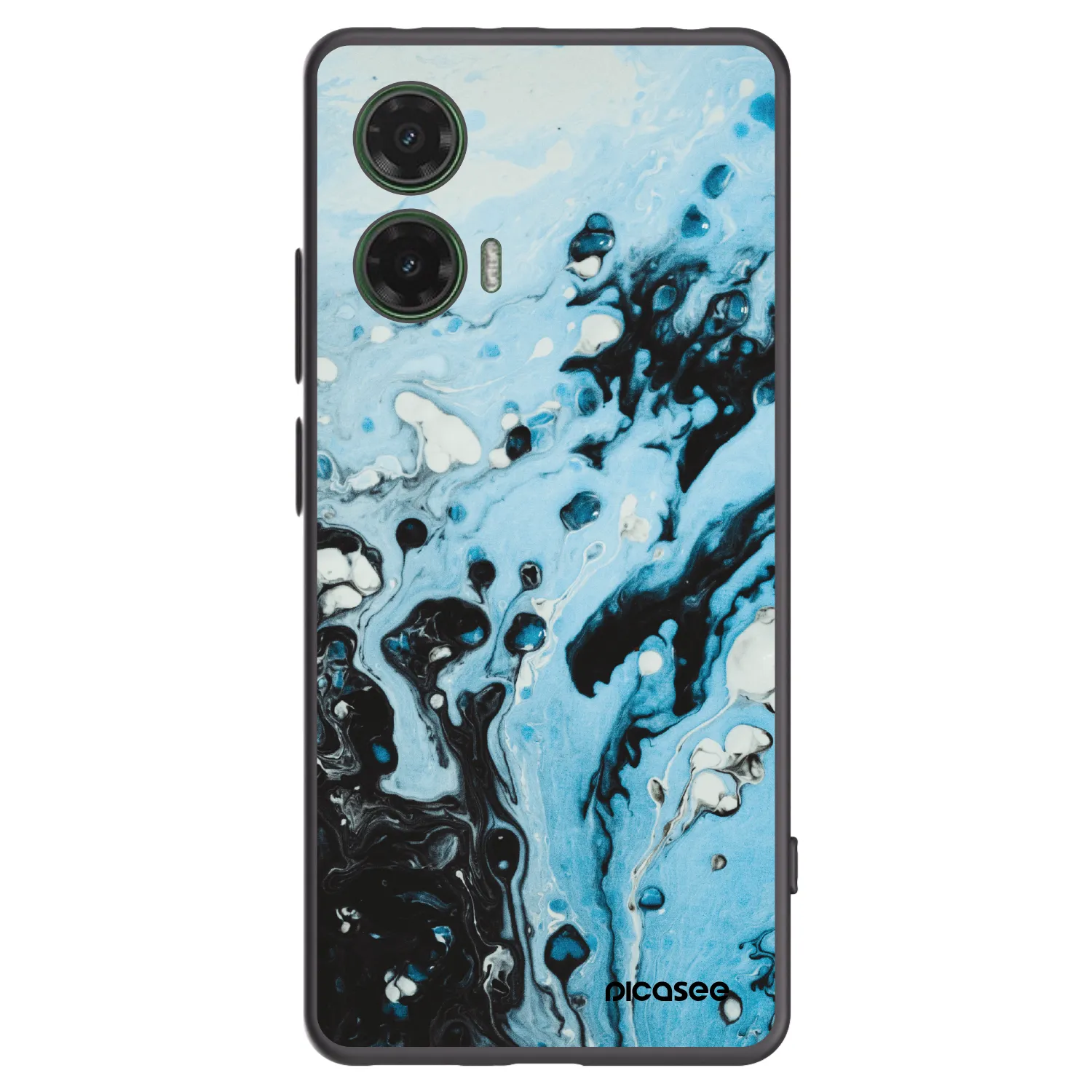 Picasee Motorola Moto G35 5G Hülle - Schwarzes Silikon - Organic blue