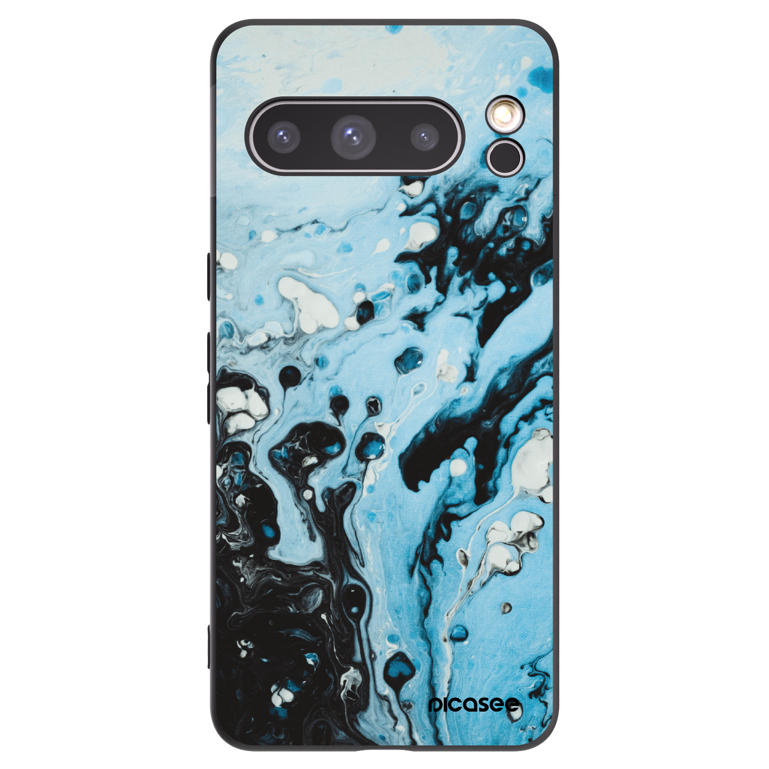 Picasee Google Pixel 8 Pro Hülle - Schwarzes Silikon - Organic blue
