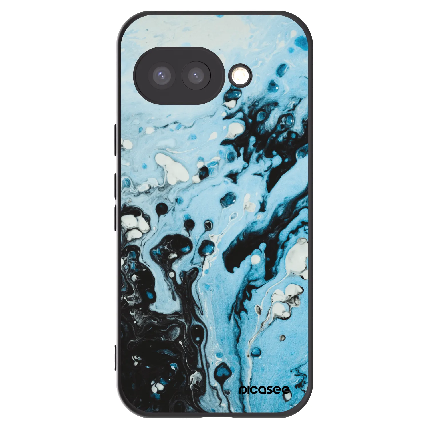 Picasee Google Pixel 9a Hülle - Schwarzes Silikon - Organic blue