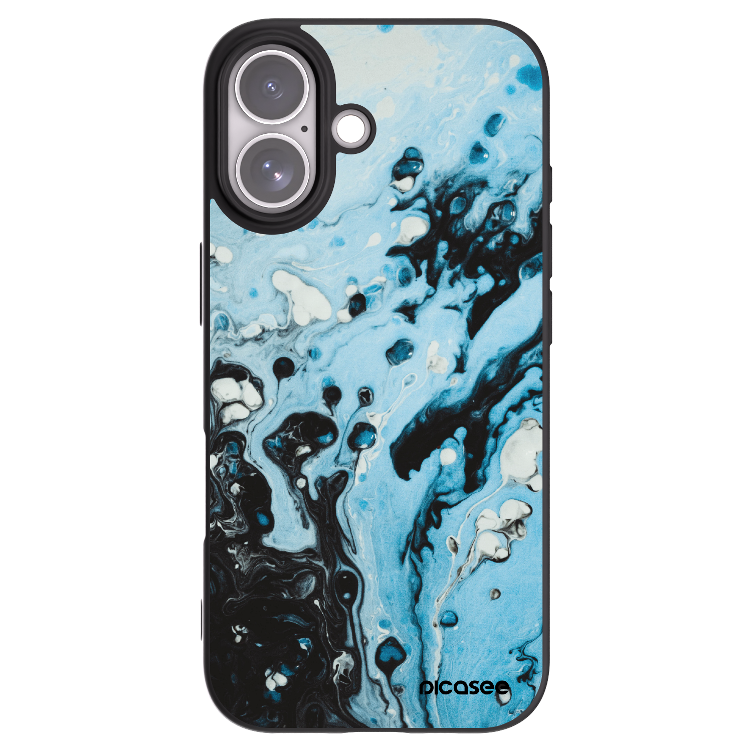 Picasee Apple iPhone 17 Hülle - Schwarzes Silikon - Organic blue