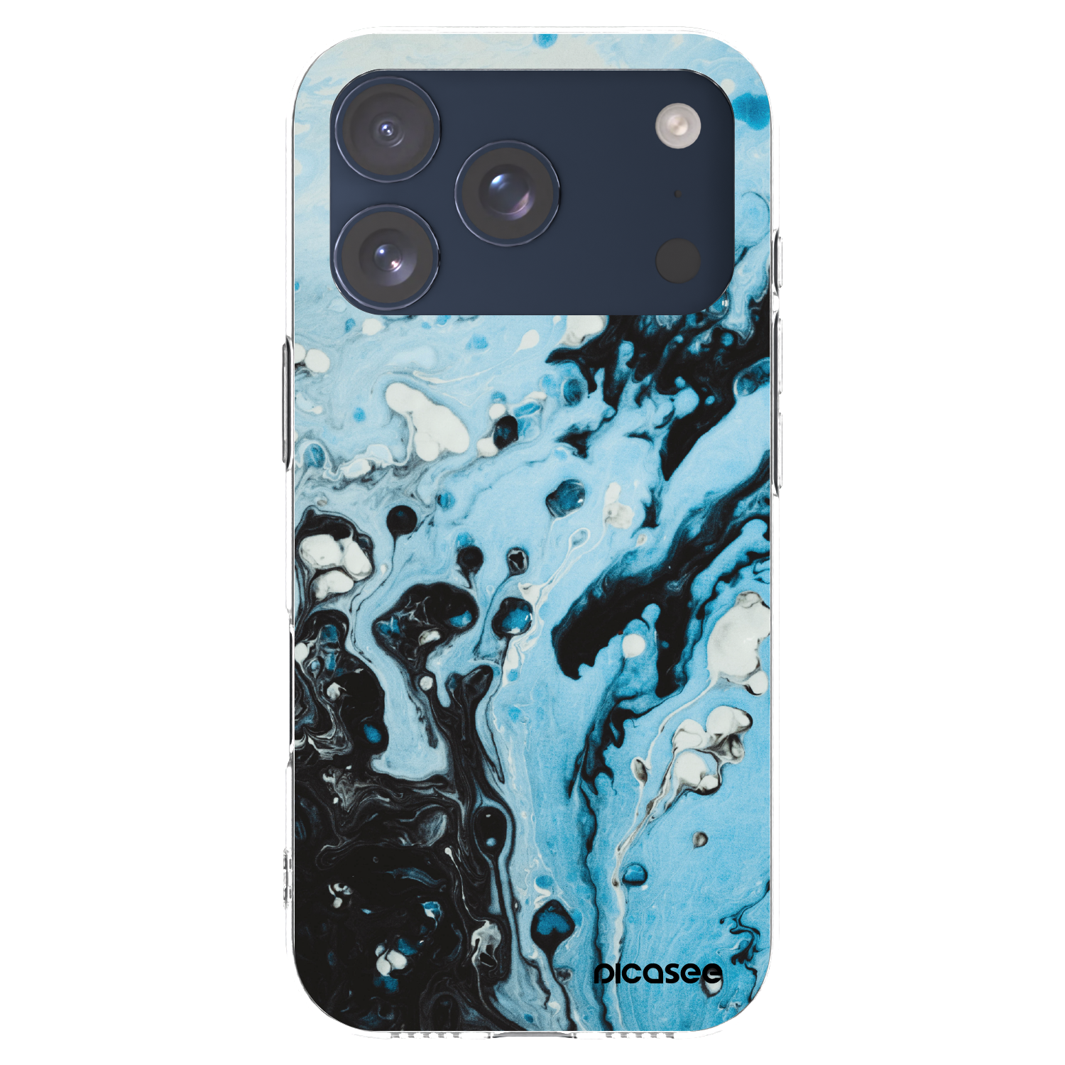 Picasee Apple iPhone 17 Pro Hülle - Transparentes Silikon - Organic blue