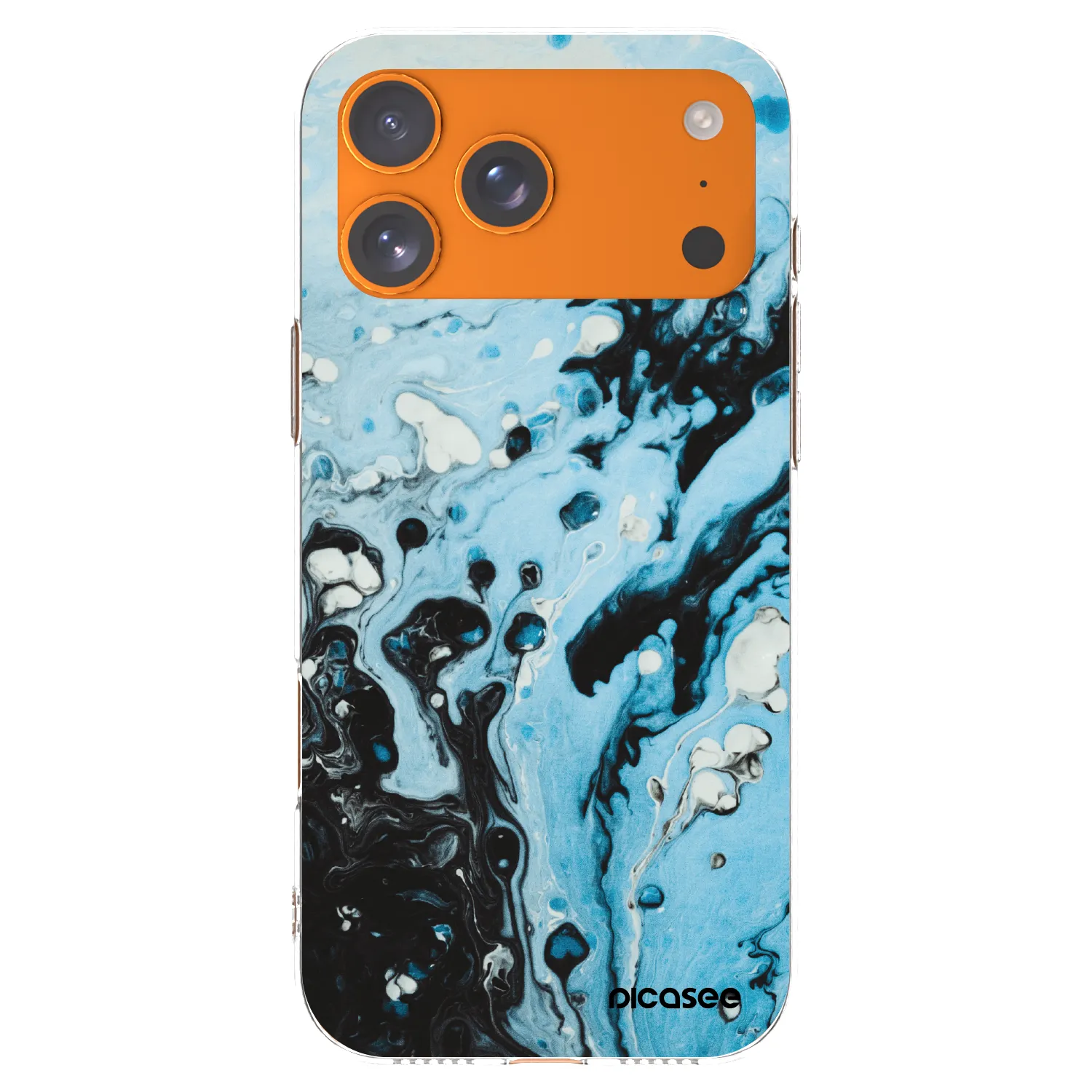 Picasee Apple iPhone 17 Pro Max Hülle - Transparentes Silikon - Organic blue