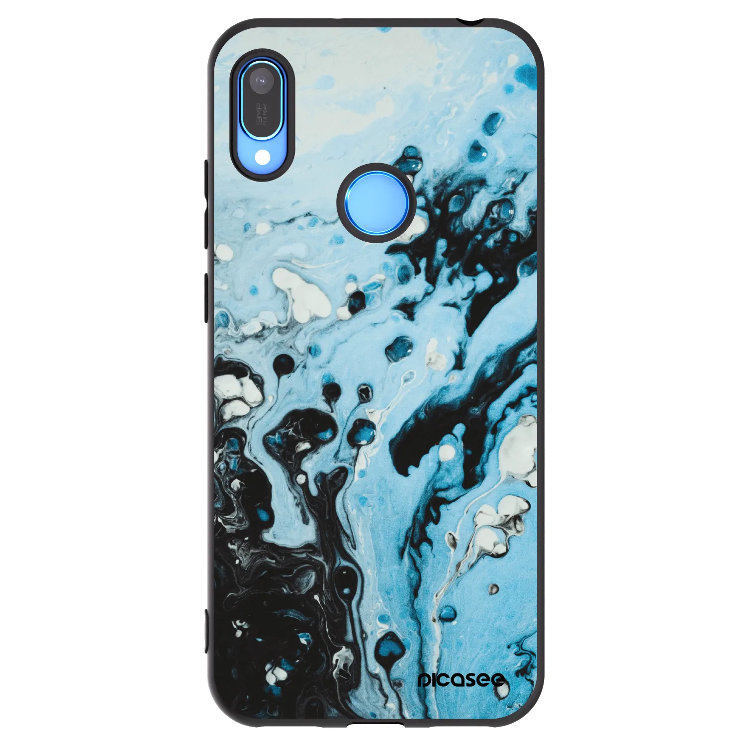 Picasee Huawei Y6 2019 Hülle - Schwarzes Silikon - Organic blue