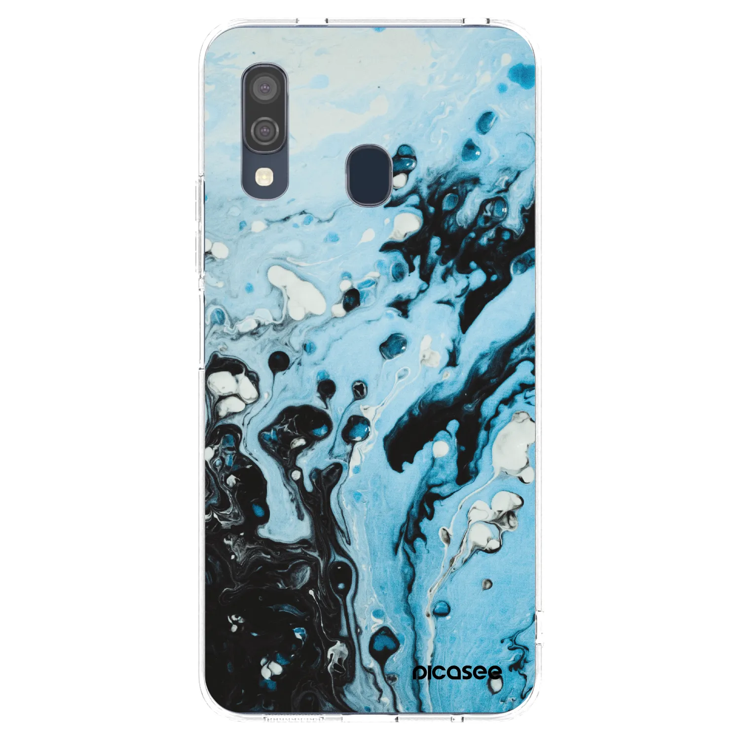 Picasee Samsung Galaxy A40 A405F Hülle - Transparentes Silikon - Organic blue