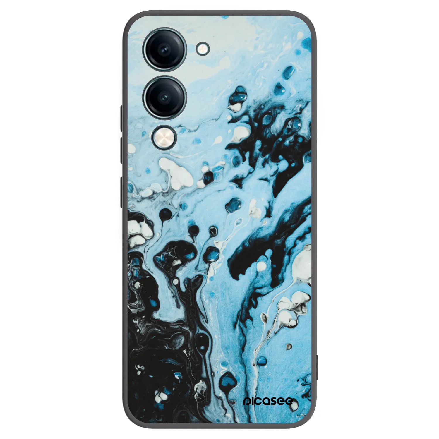 Picasee Vivo Y29s 5G Hülle - Schwarzes Silikon - Organic blue