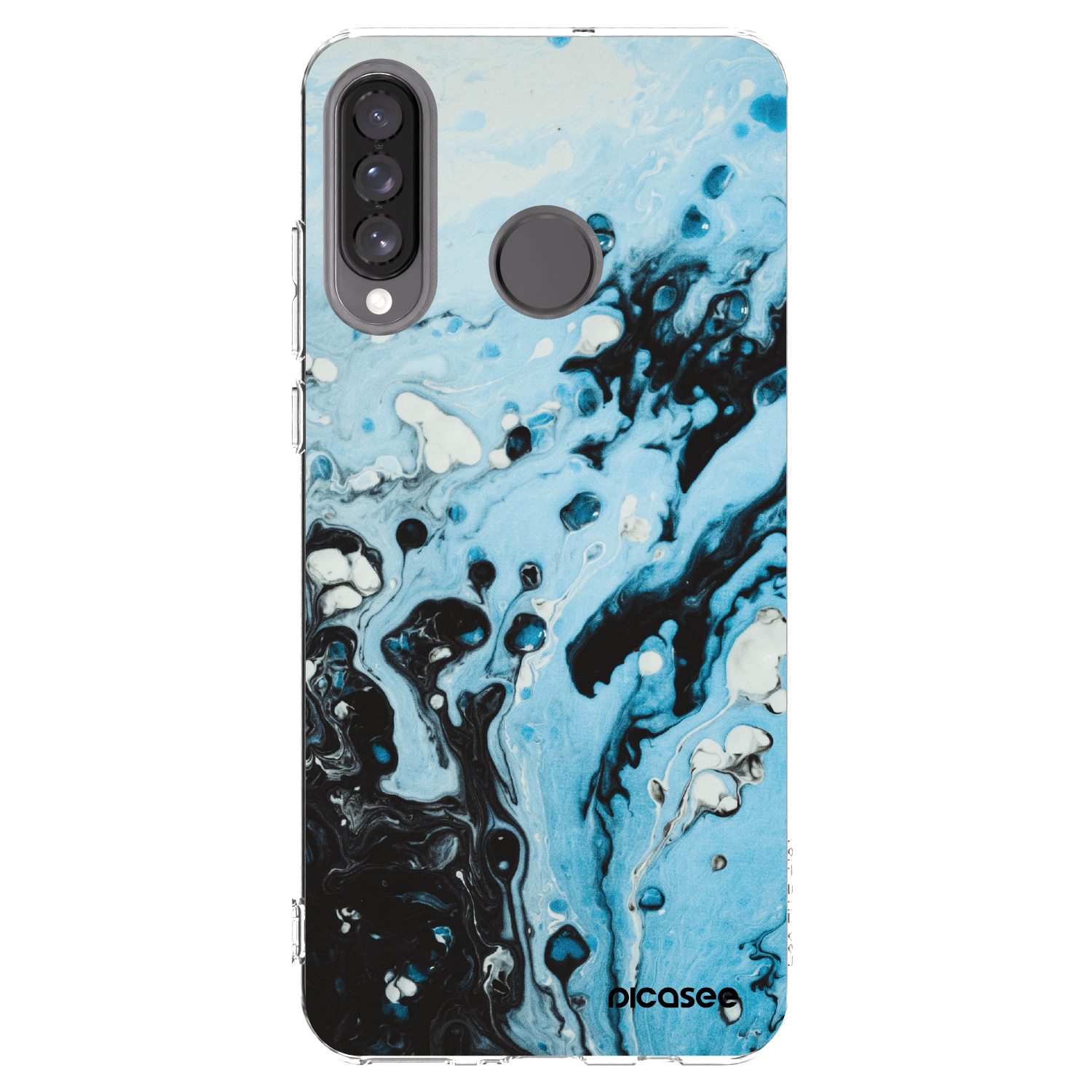 Picasee Huawei P30 Lite Hülle - Transparentes Silikon - Organic blue