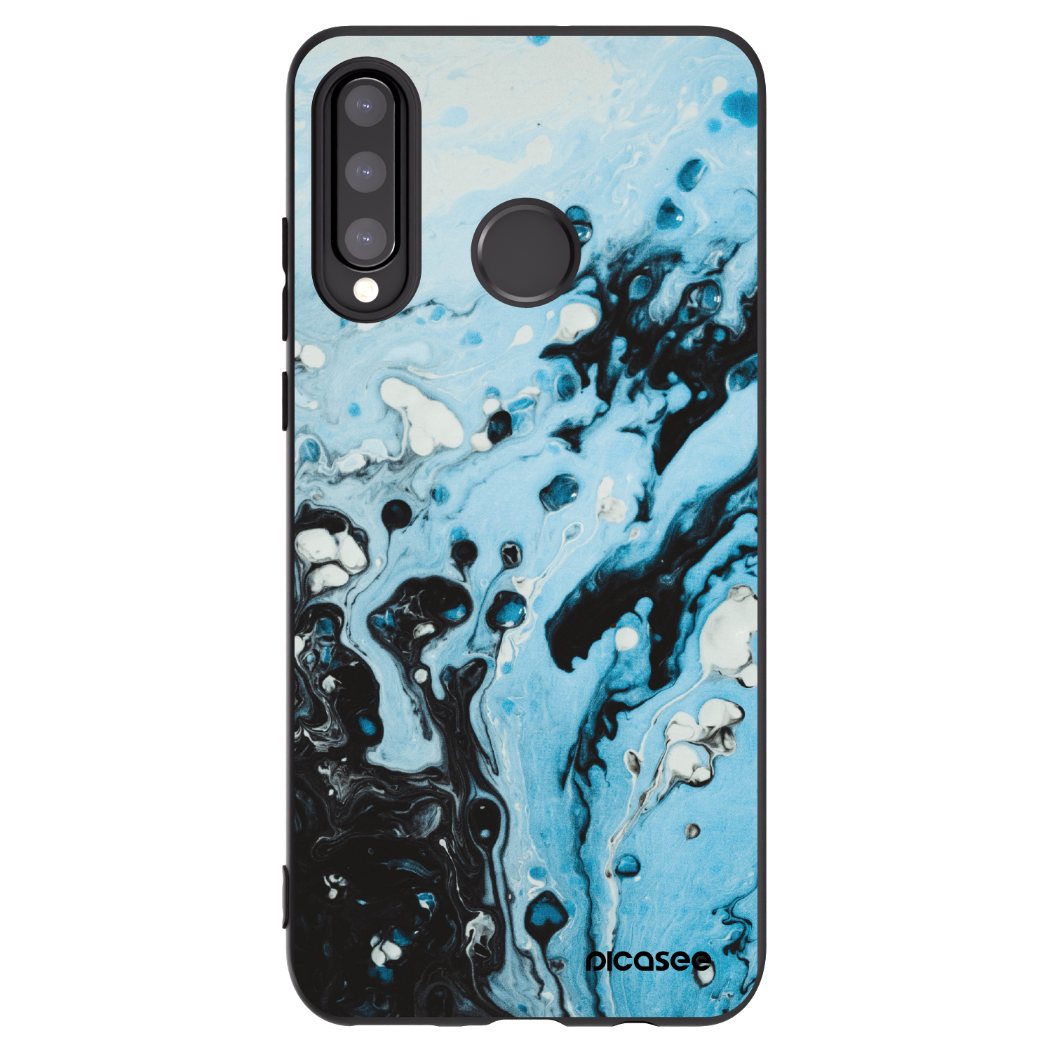 Picasee Huawei P30 Lite Hülle - Schwarzes Silikon - Organic blue
