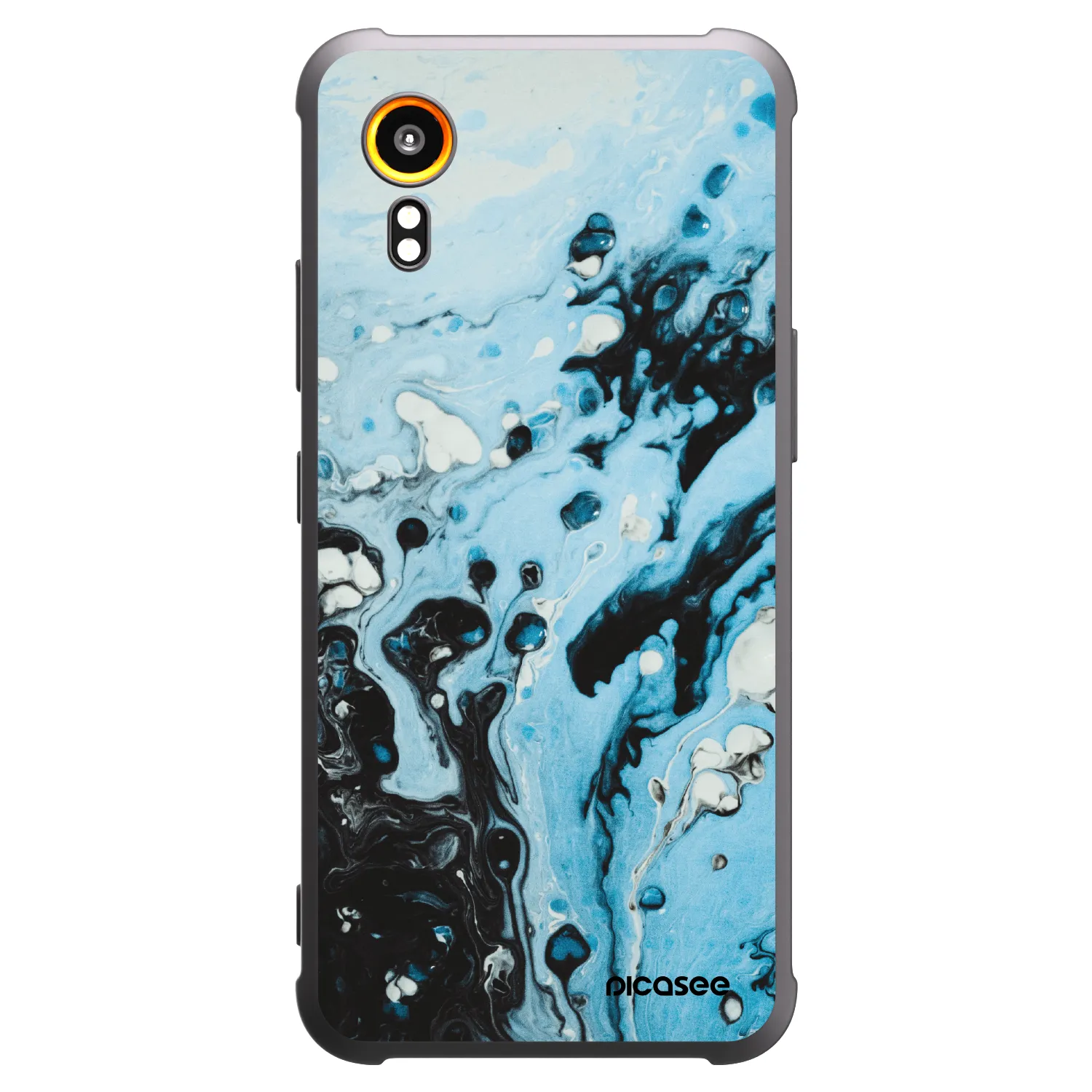 Picasee Samsung Galaxy Xcover 7 Hülle - Schwarzes Silikon - Organic blue