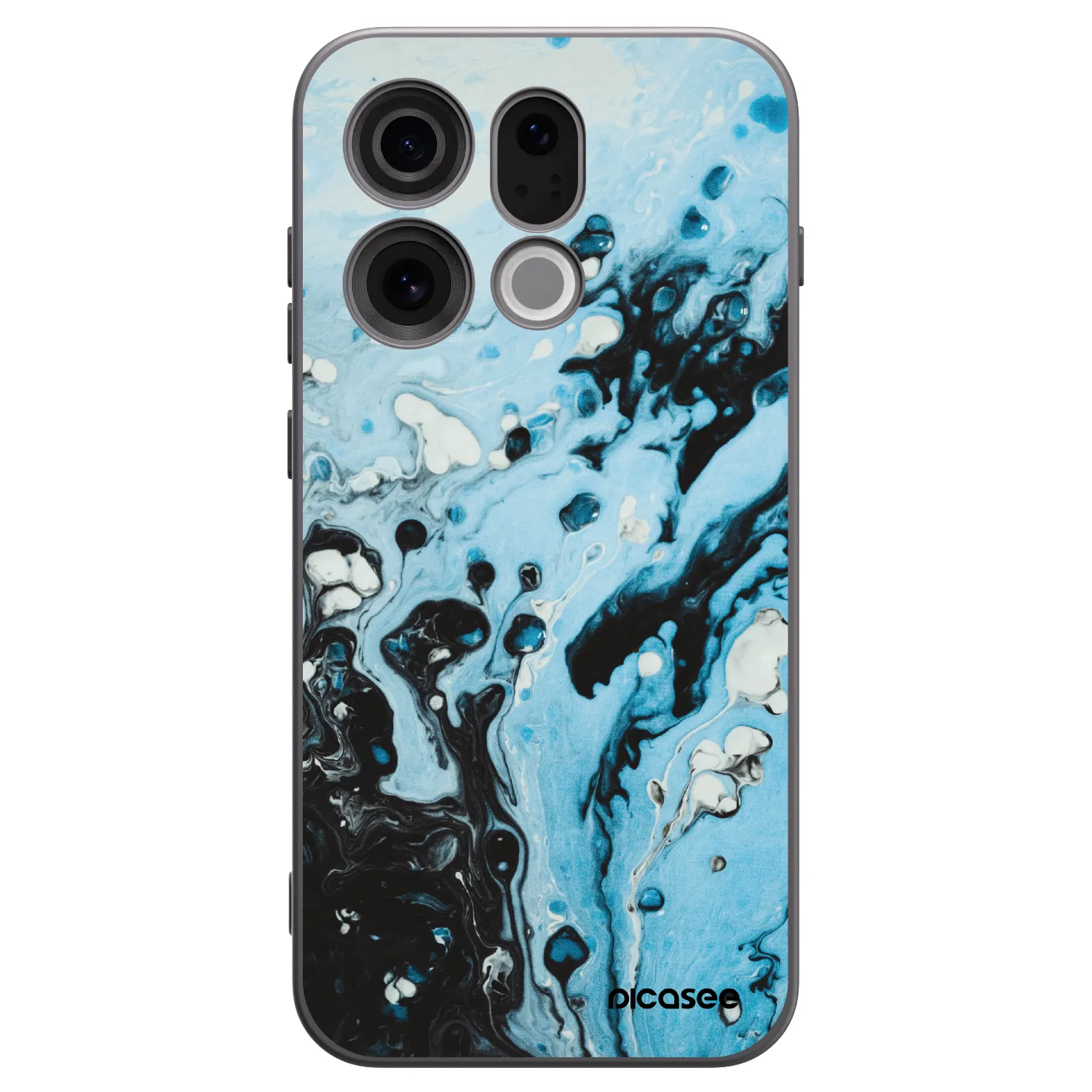Picasee OPPO Find X9 Hülle - Schwarzes Silikon - Organic blue