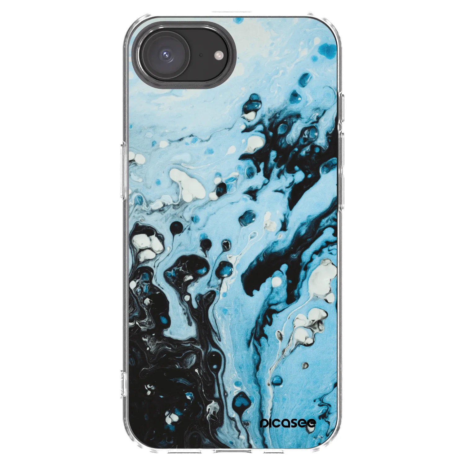 Picasee Apple iPhone 17e Hülle - Transparentes Silikon - Organic blue
