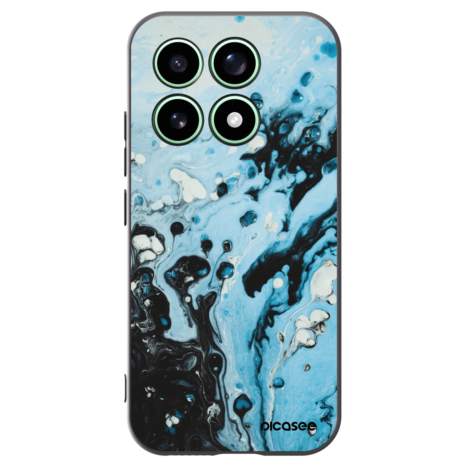 Picasee Xiaomi 17 Hülle - Schwarzes Silikon - Organic blue