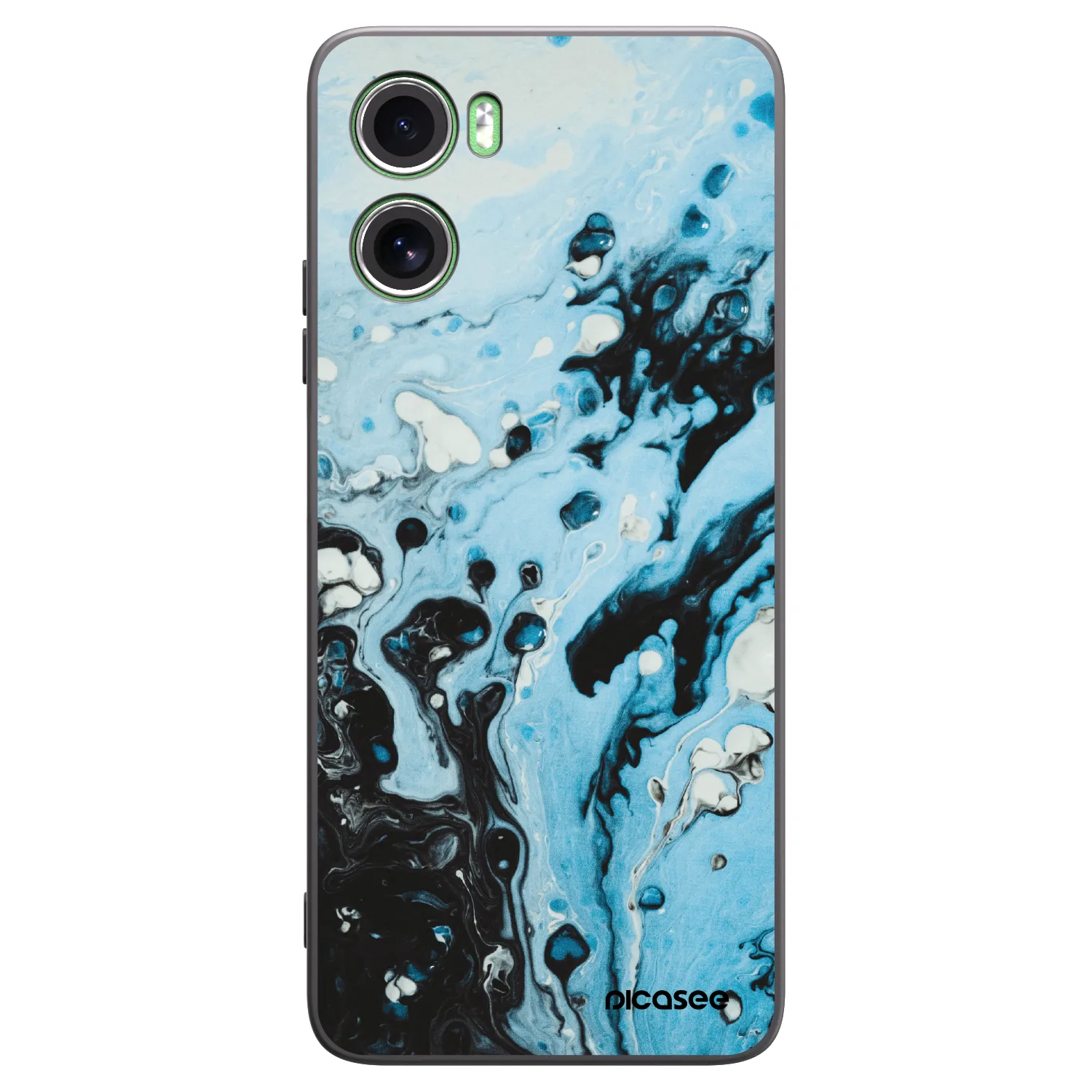 Picasee Motorola Moto G06 Hülle - Schwarzes Silikon - Organic blue