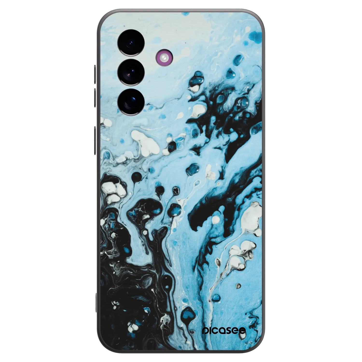 Picasee Samsung Galaxy A37 Hülle - Schwarzes Silikon - Organic blue