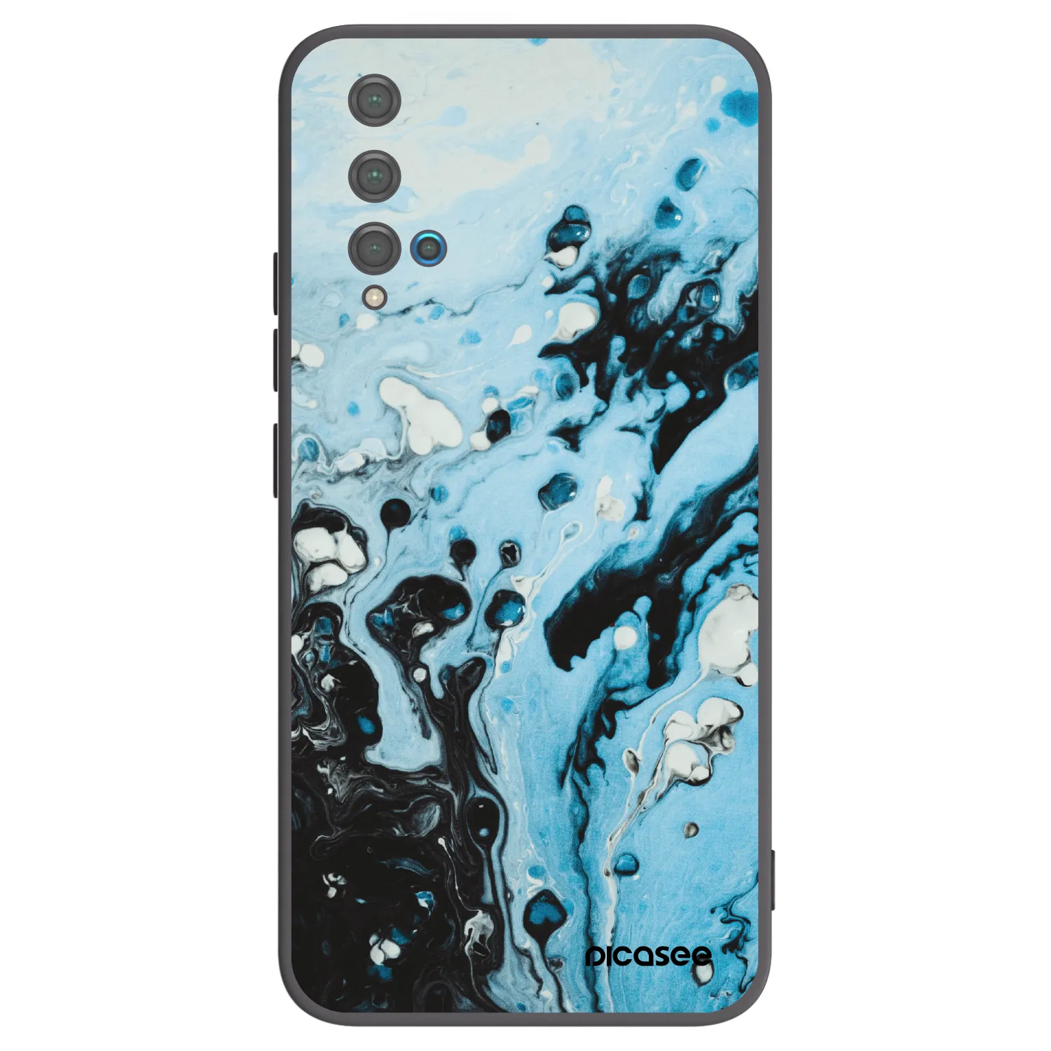 Picasee Huawei Nova 5T Hülle - Schwarzes Silikon - Organic blue