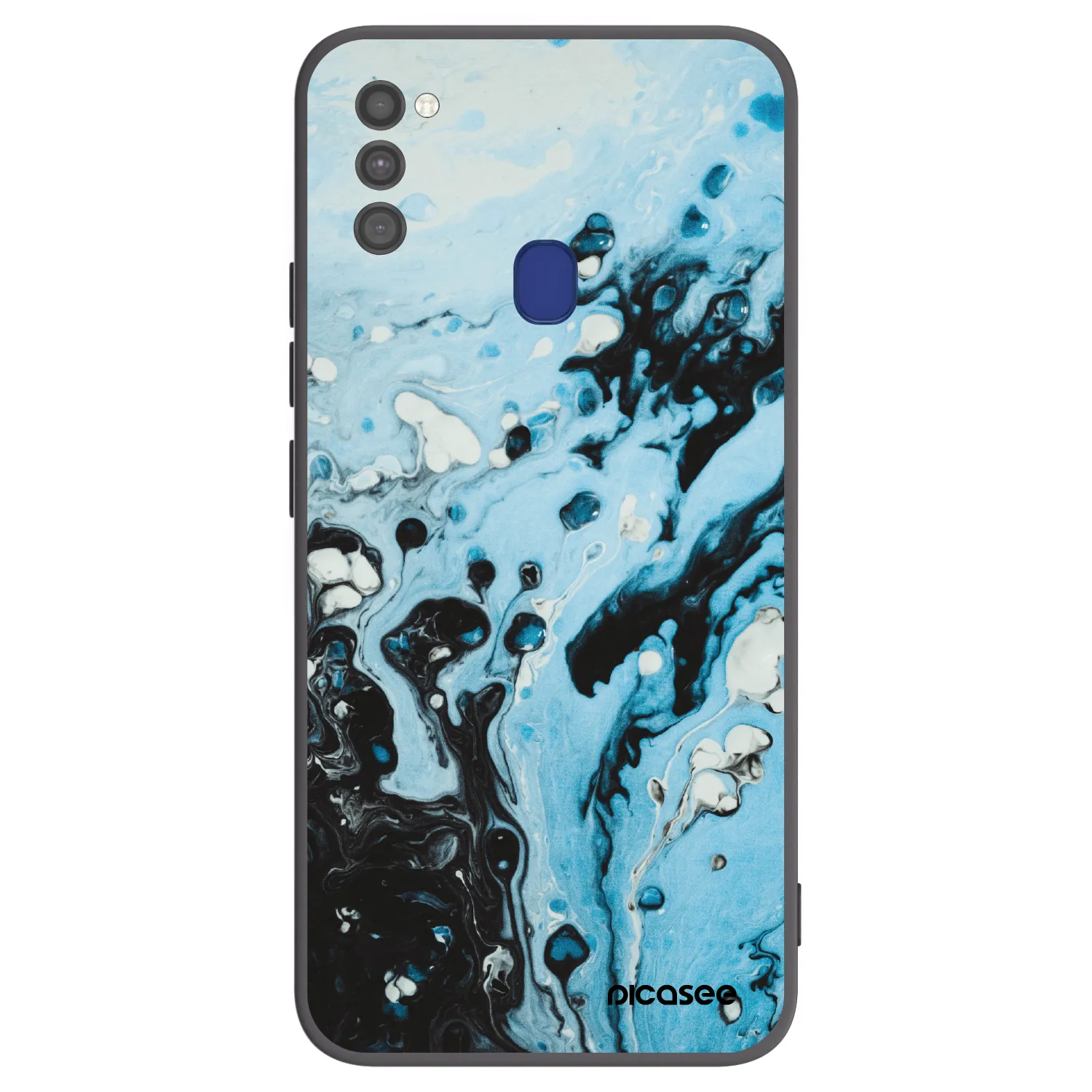 Picasee Samsung Galaxy M21 M215F Hülle - Schwarzes Silikon - Organic blue