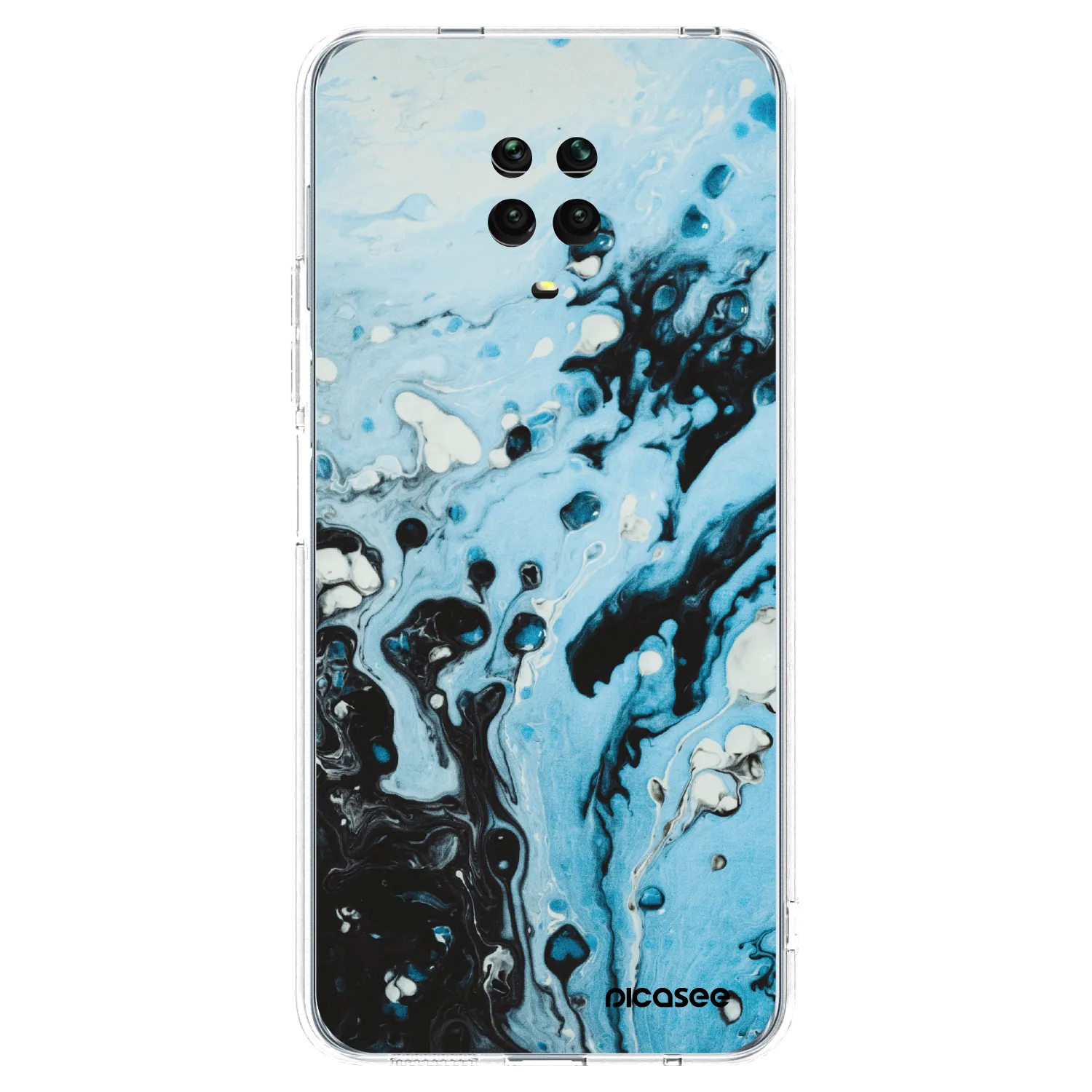 Picasee Xiaomi Redmi Note 9S Hülle - Transparentes Silikon - Organic blue