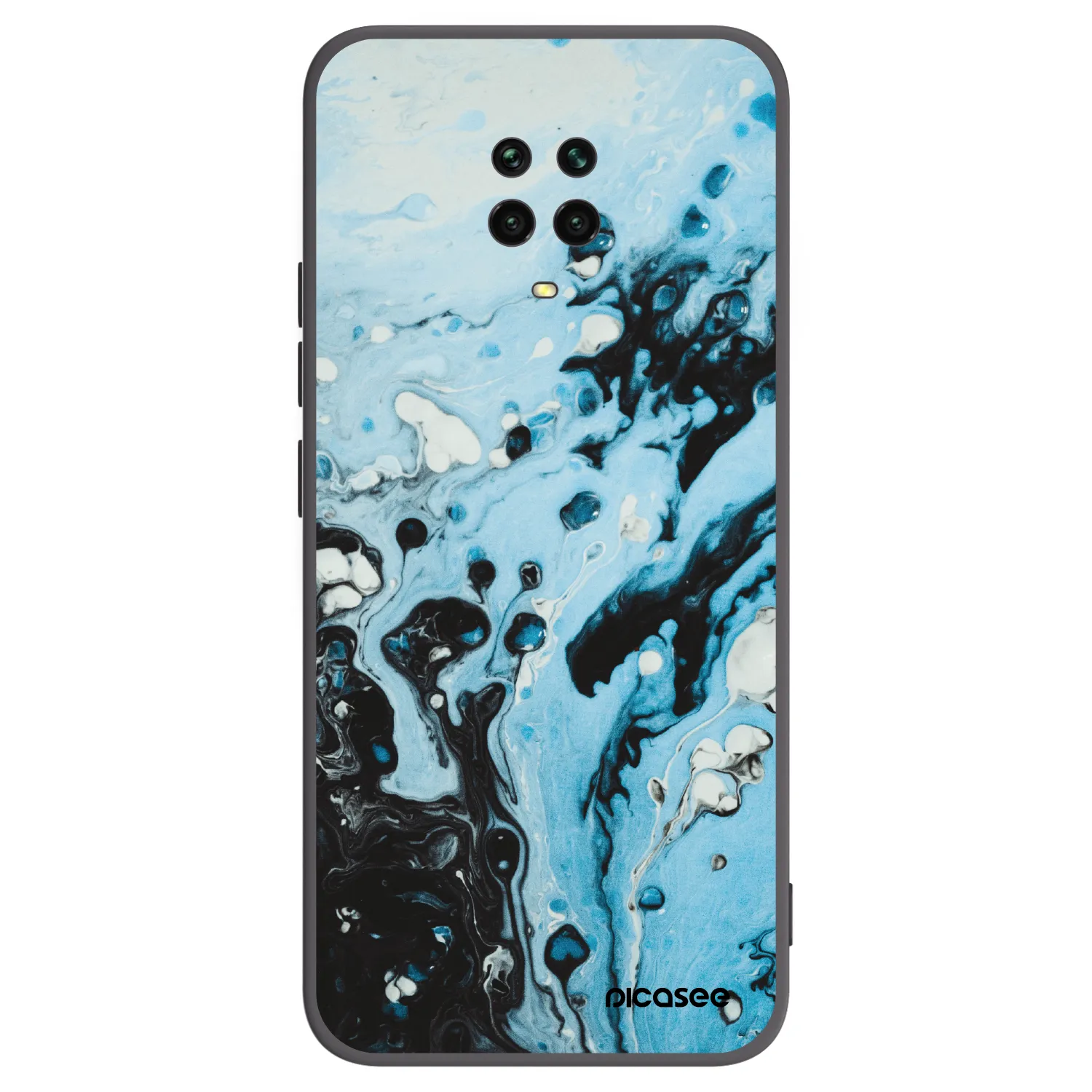 Picasee Xiaomi Redmi Note 9S Hülle - Schwarzes Silikon - Organic blue